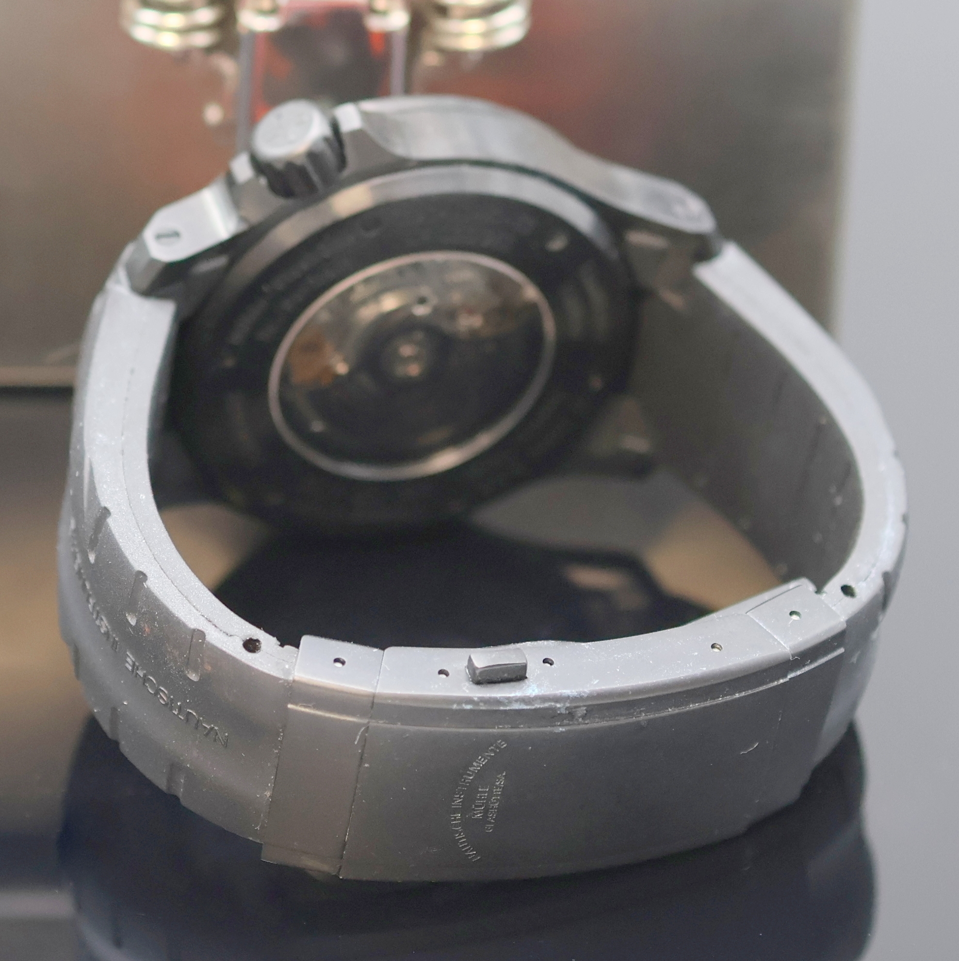 Detail b: MÜHLE GLASHÜTTE Rescue-Timer auf 250 Stück limitierte Herrenarmbanduhr Referenz M1-41-53, Deutschland um 2012, Automatik, zum 10 Jährigen ...
