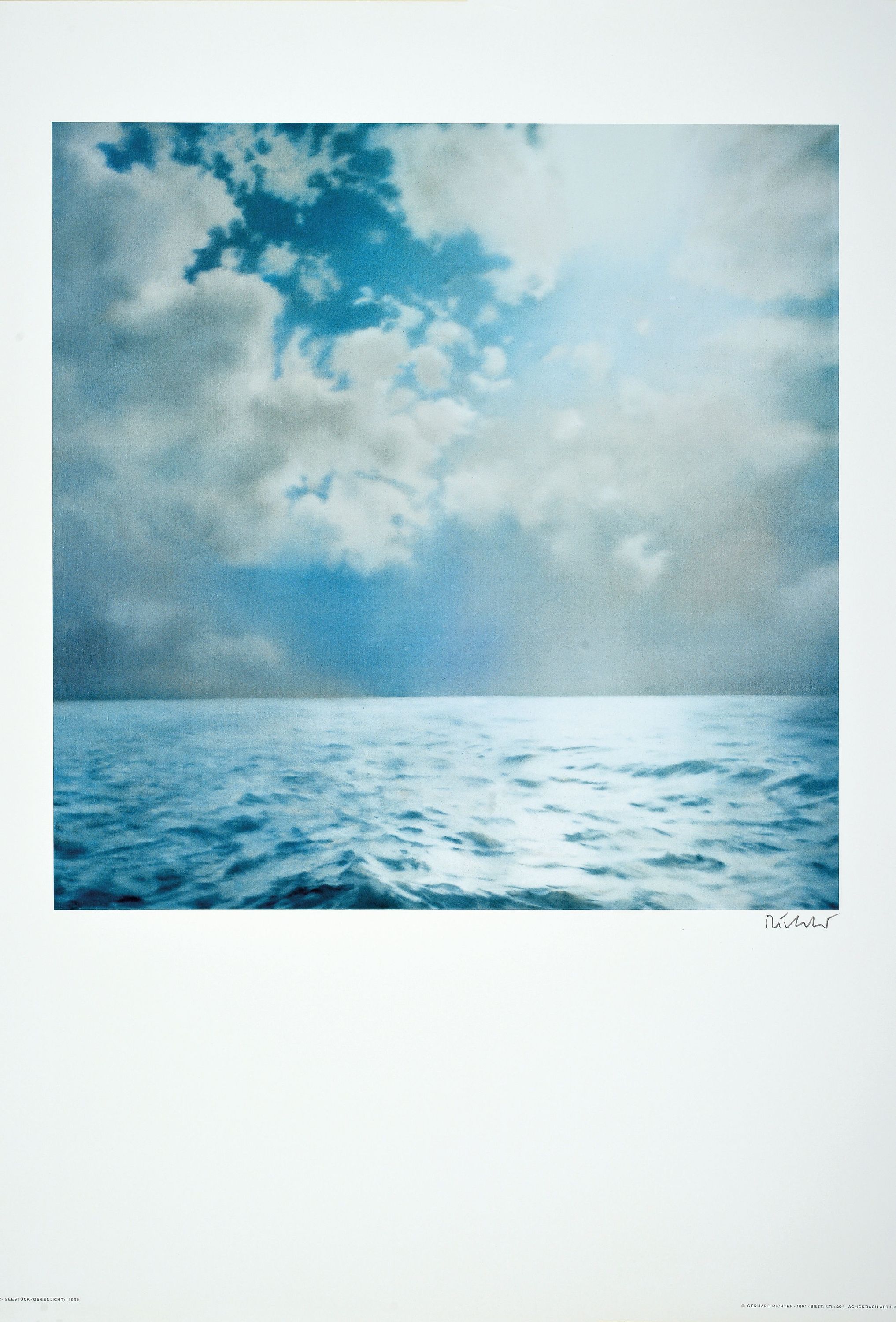 Image 26974060 - Gerhard Richter, geb. 1932 Dresden, handsignierter Farboffset, ´Seestück (Gegenlicht)´, ...