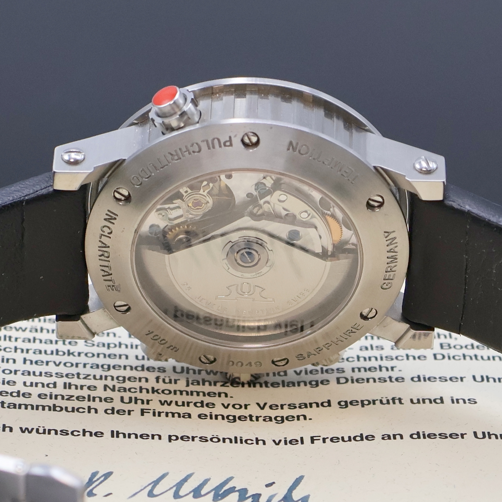 Detail f: TEMPTION Armbandchronograph Referenz CGK204, Automatik, Edelstahlgeh. inkl. orig. Lederband m. orig. Faltschl., beids. vergl., Boden 7-fach verschr., ...