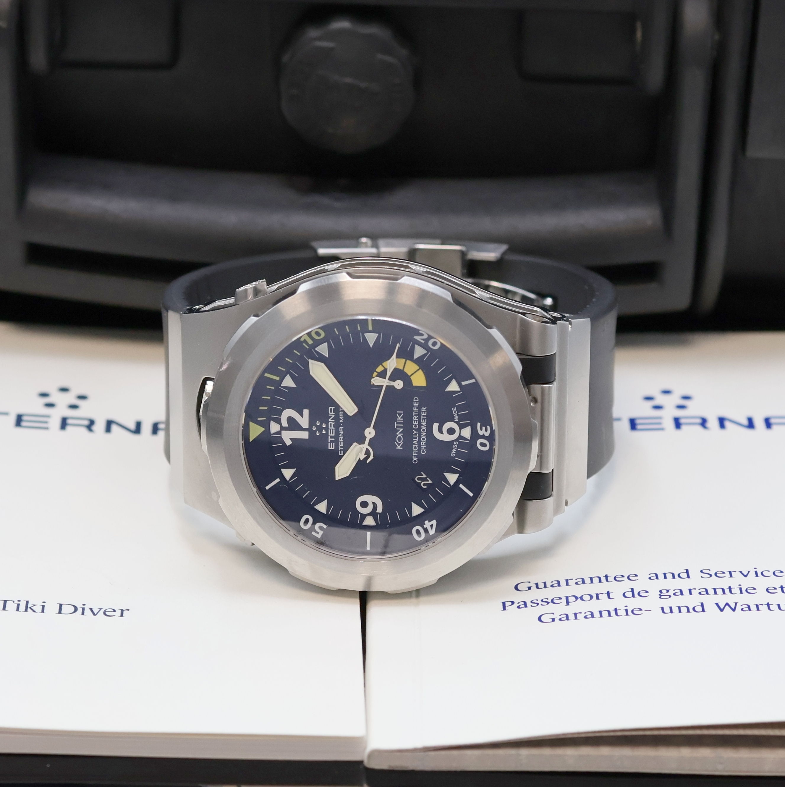 ETERNA-MATIC Armbandchronometer Kontiki Diver Referenz 1594.44, Automatik, teilw. PVD- beschichtetes Edelstahlgeh. inkl. orig. Kautschukband m. ...