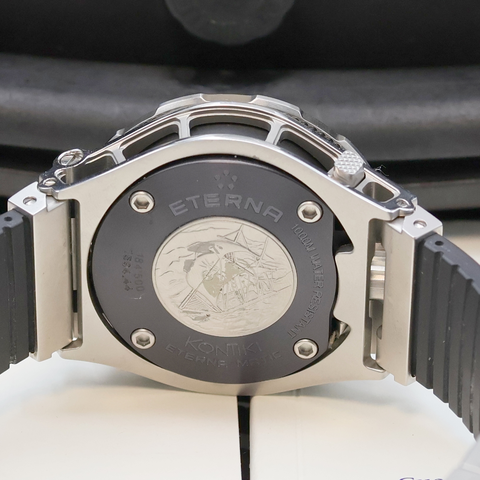 Detail c: ETERNA-MATIC Armbandchronometer Kontiki Diver Referenz 1594.44, Automatik, teilw. PVD- beschichtetes Edelstahlgeh. inkl. orig. Kautschukband m. ...