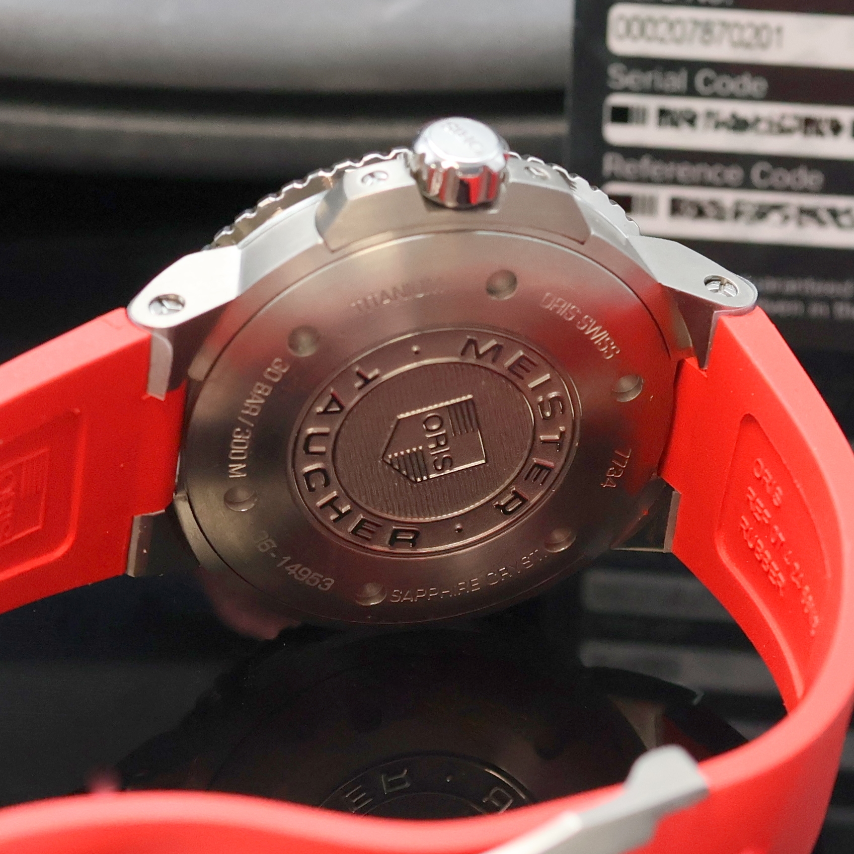 Detail d: ORIS AQUIS Herrenarmbanduhr Regulateur "Der Meistertaucher" Referenz 7734, Automatik, Titangeh. inkl. orig. Kautschukband m. Faltschl., ...
