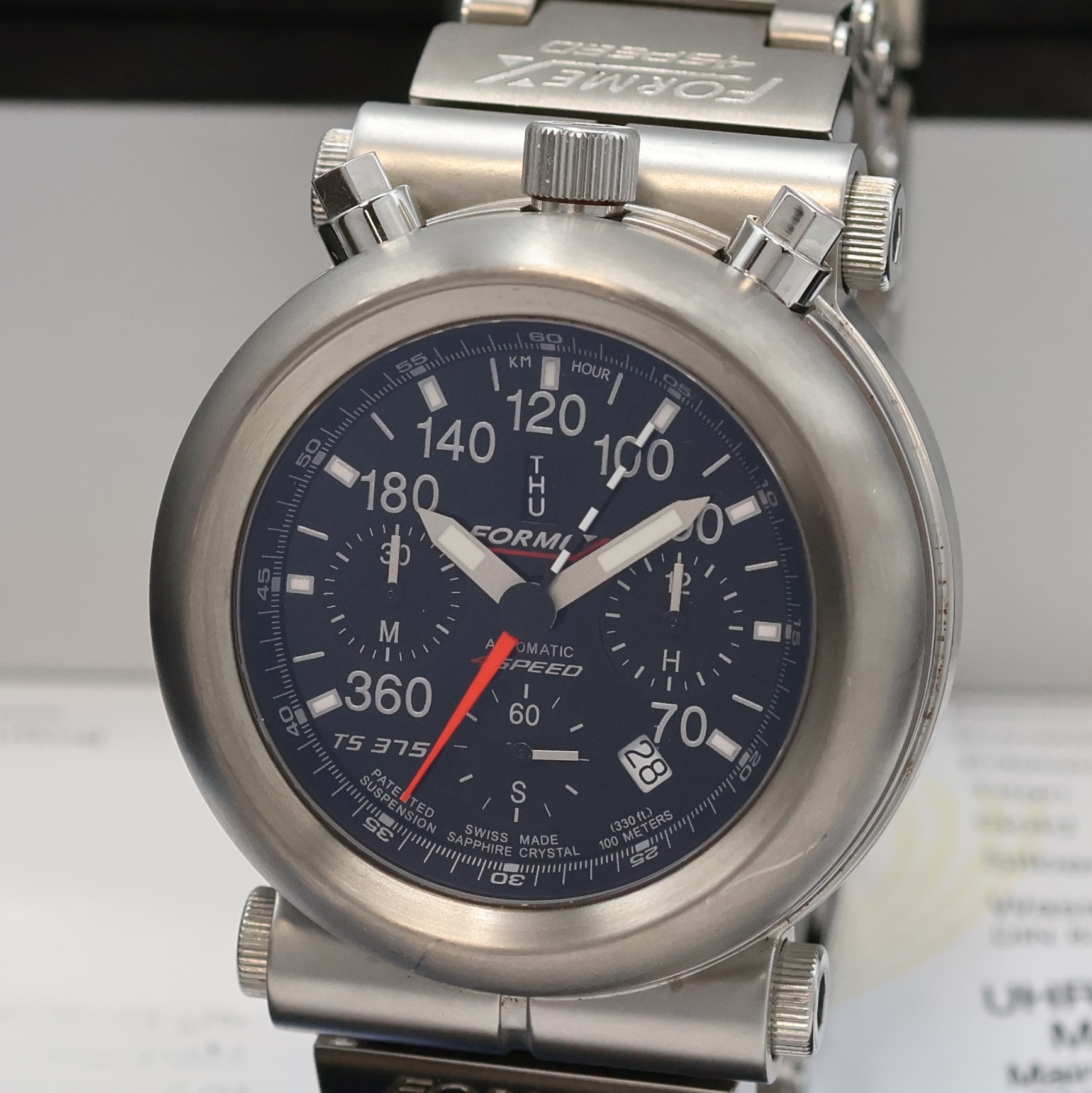 Detail a: FORMEX 4Speed Armbandchronograph Referenz 3751.8023, Automatik, beids. vergl. Stahl/Titangeh. inkl. Gliederband m. Faltschl., Boden 8-fach verschr., ...