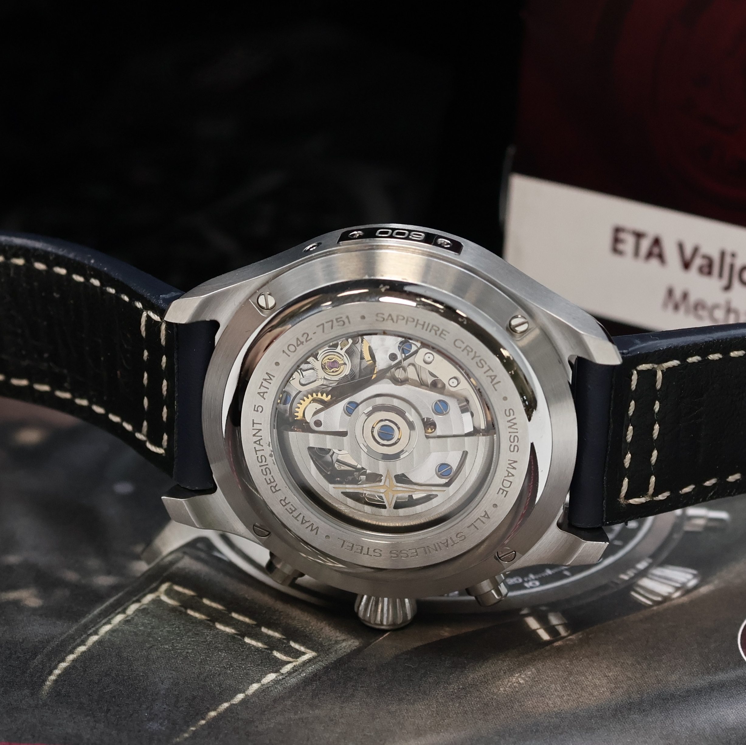 Detail f: DAVOSA Newton Pilot seltener, auf 300 Stück limitierter Armbandchronograph mit Vollkalenderanzeige Referenz 161.586.45, Automatik, beids. vergl. ...