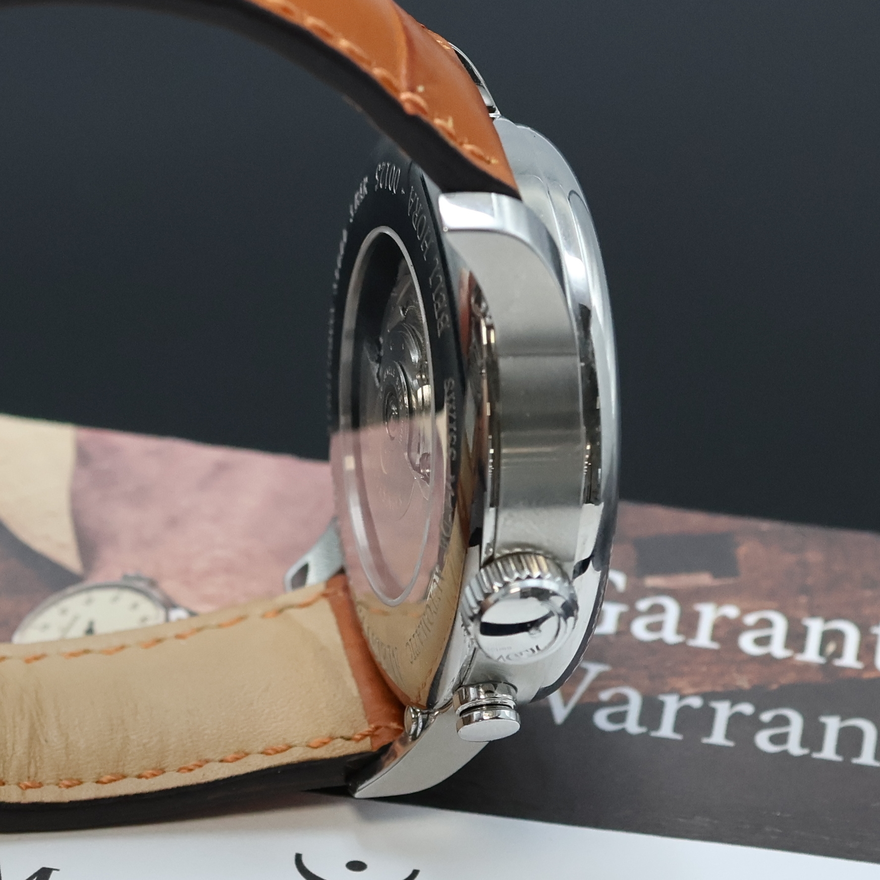 Detail c: MEISTERSINGER Bell Hora Einzeiger- Herrenarmbanduhr Referenz BH0908, Automatik, Edelstahlgeh. inkl. orig. Lederband m. orig. Faltschl., beids. ...