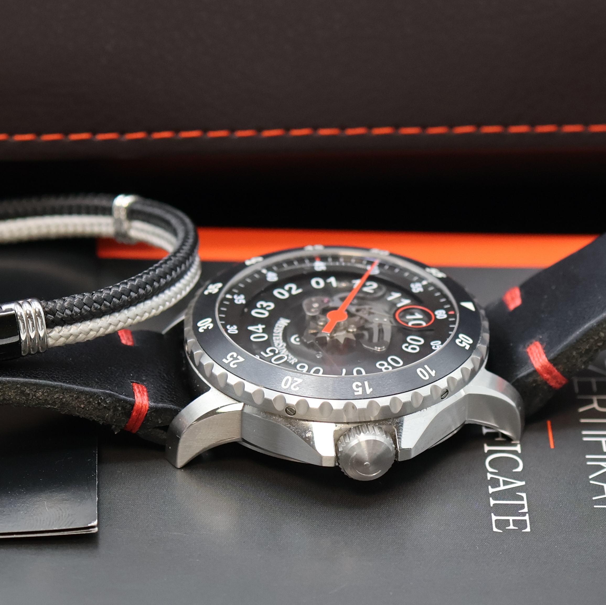 Detail c: MEISTERSINGER seltene, auf 150 Stück limitierte Einzeiger-Herrenarmbanduhr Salthora Meta X Transparent Referenz SAMX902TR, Automatik, Schweiz um ...