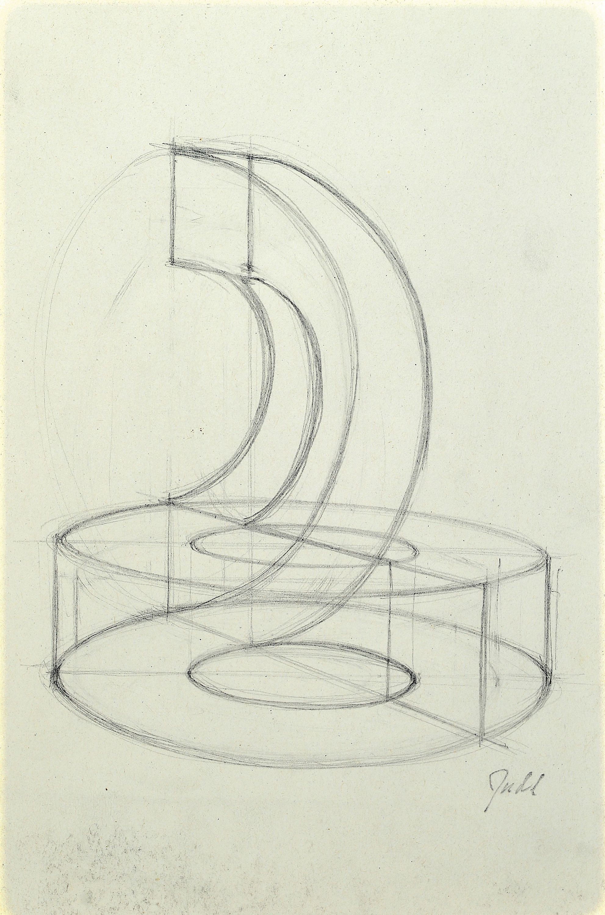 Image 26974086 - Donald Judd, geb. 1928 Excelsior Spring, MO, Bleistiftzeichnung, konstruktives Modell aus ...