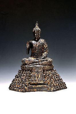 Image 26974003 - Buddha auf fünffach getrepptem Thron, Thailand, 20., lehrender Buddha, vier Stufen ...