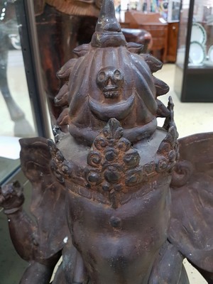 26974013c - Großer sitzender Ganesha, wohl, Indien, Kupfer-Messing-Legierung, dünnwandig, ...