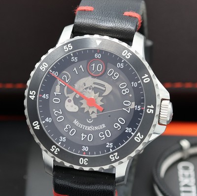 26974085a - MEISTERSINGER seltene, auf 150 Stück limitierte Einzeiger-Herrenarmbanduhr Salthora ...