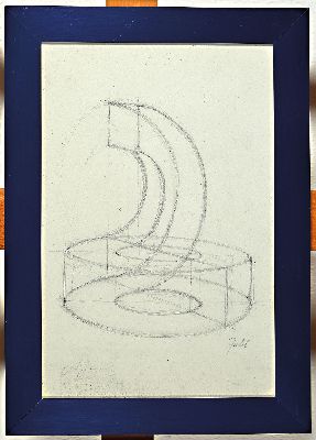 26974086k - Donald Judd, geb. 1928 Excelsior Spring, MO, Bleistiftzeichnung, konstruktives Modell aus ...