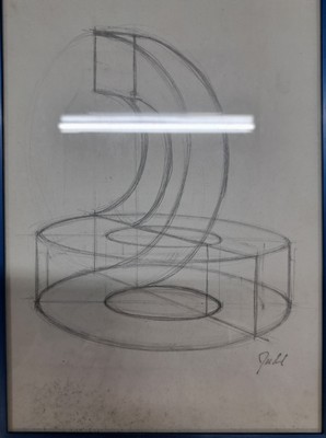 26974086m - Donald Judd, geb. 1928 Excelsior Spring, MO, Bleistiftzeichnung, konstruktives Modell aus ...