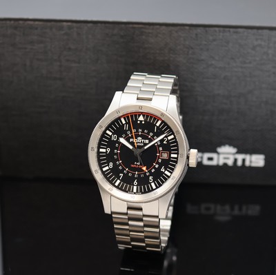 Image 26974087 - FORTIS Flieger Herrenarmbanduhr F-43 Triple GMT Referenz W.426.0006, Automatik, ...