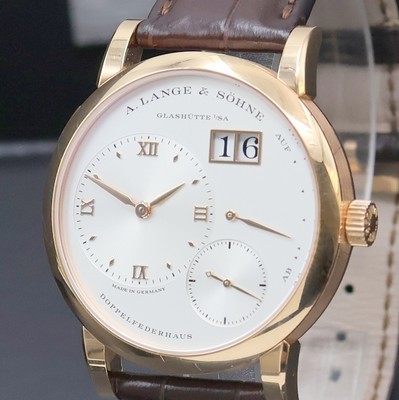 26974097b - A. LANGE & SÖHNE Herrenarmbanduhr Modell Lange 1 in 18k Rotgold Referenz 191.032 ...