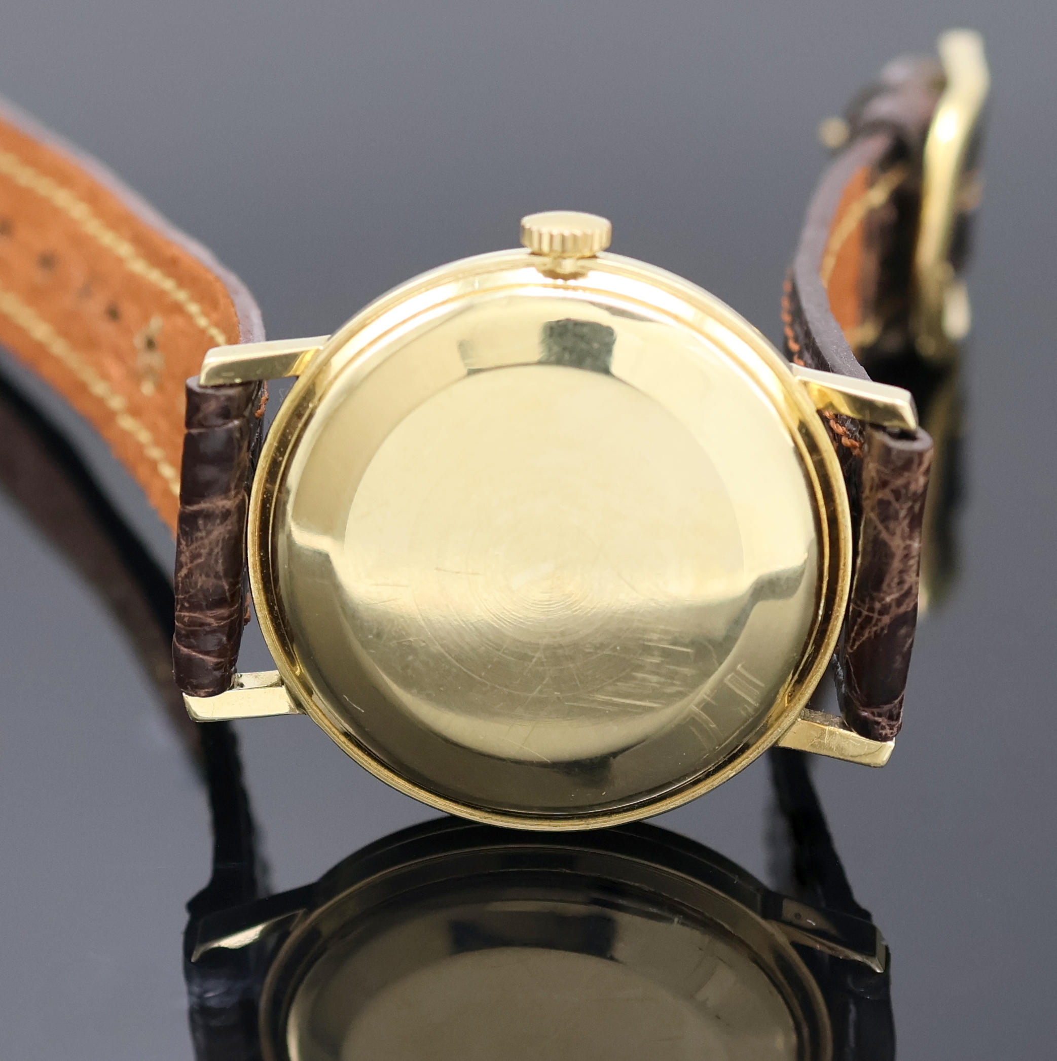 Detail c: PATEK PHILIPPE Serpico y Laino Armbanduhrwerk im neutralen GG 750/000 Gehäuse, Schweiz um 1950, Handaufzug, 3-tlg. Geh., Boden u. Glasrand aufgedr., ...