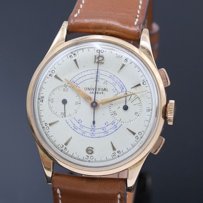 26974104a - UNIVERSAL GENEVE großer Armbandchronograph in RG 750/000 Referenz 124103, Schweiz ...
