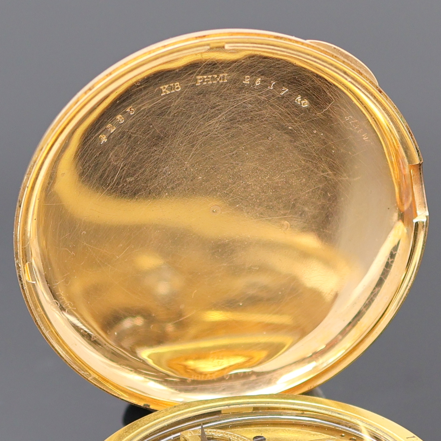 Detail c: BRANDT JEANRENAUD ET ROBERT große Taschenuhr mit 1/4 Stunden-Repetition in RoseG 750/000, Schweiz um 1820, Schlüsselaufzug, glattes Geh., verg. ...