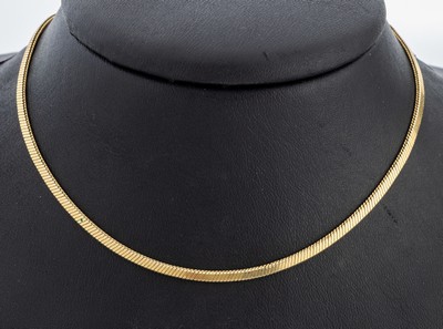 Image 26974909 - 14 kt Gold Collier, GG 585/000, L. ca. 52 cm, Karabinerschließe, B. ca. 2.2 mm, ...