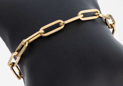 Image 26974984 - 8 kt Gold Armband, GG 333/000, länglich ovale Glieder, L. ca. 20 cm, ...