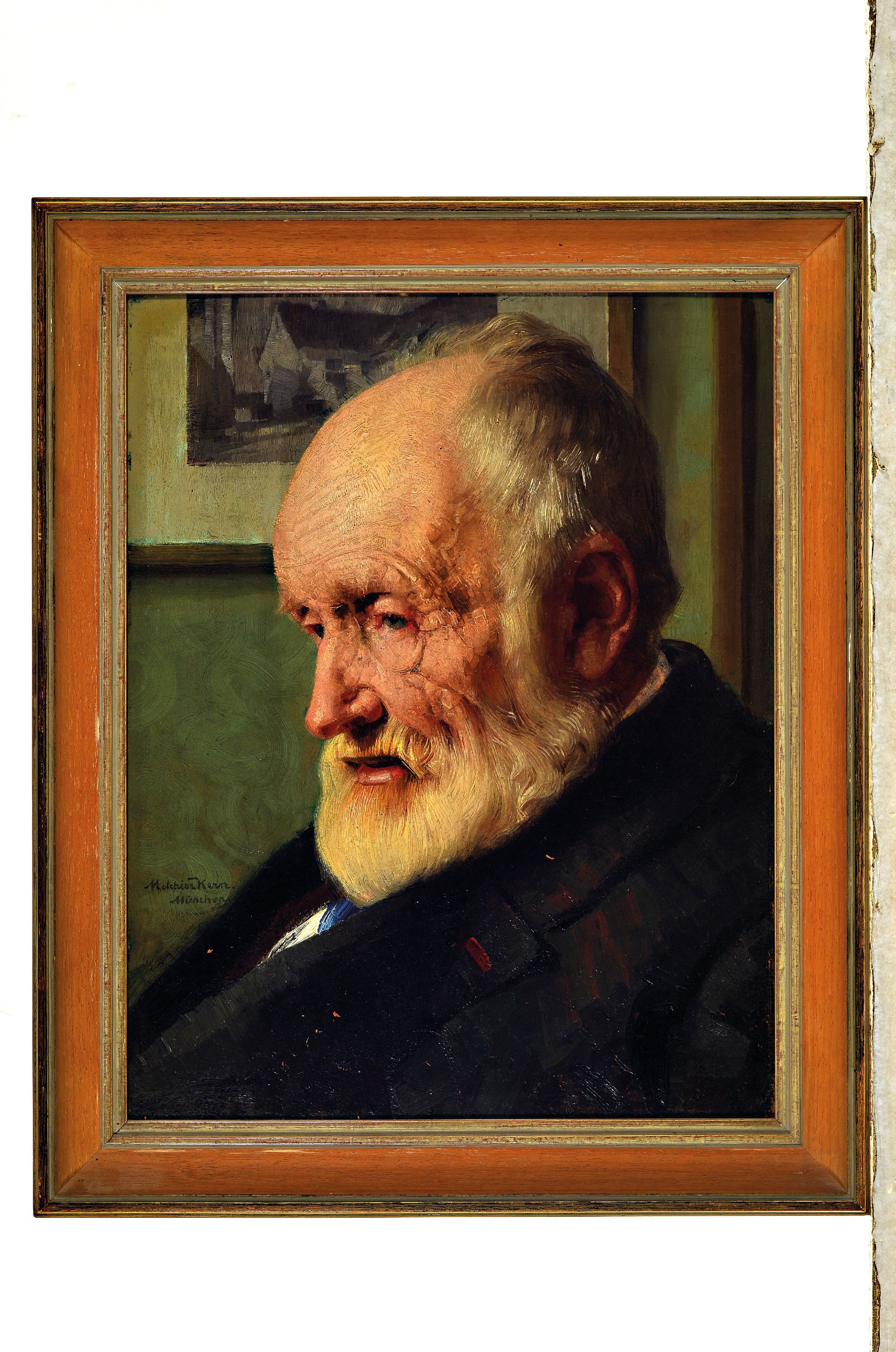 Detail k: Melchior Kern, 1872 Mainz-1947 München, Porträt des Malers Ludwig Wilhelm von Löfftz (1845 Darmstadt-1910 München) Onkel des Künstlers, links ...