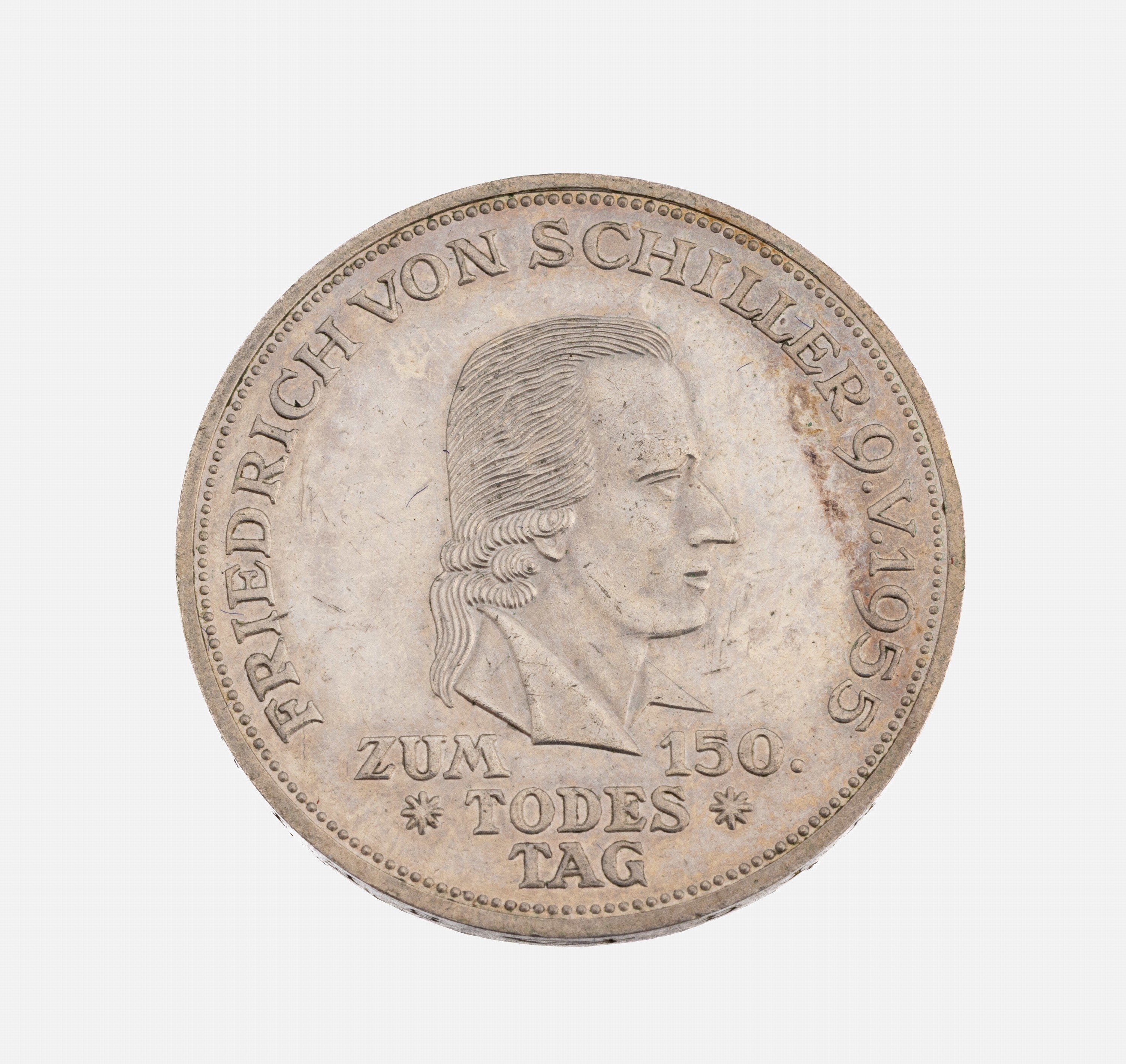 Image 26975027 - Silbermünze 5 Mark, Deutschland 1955, 150. Todestag Friedrich Schiller