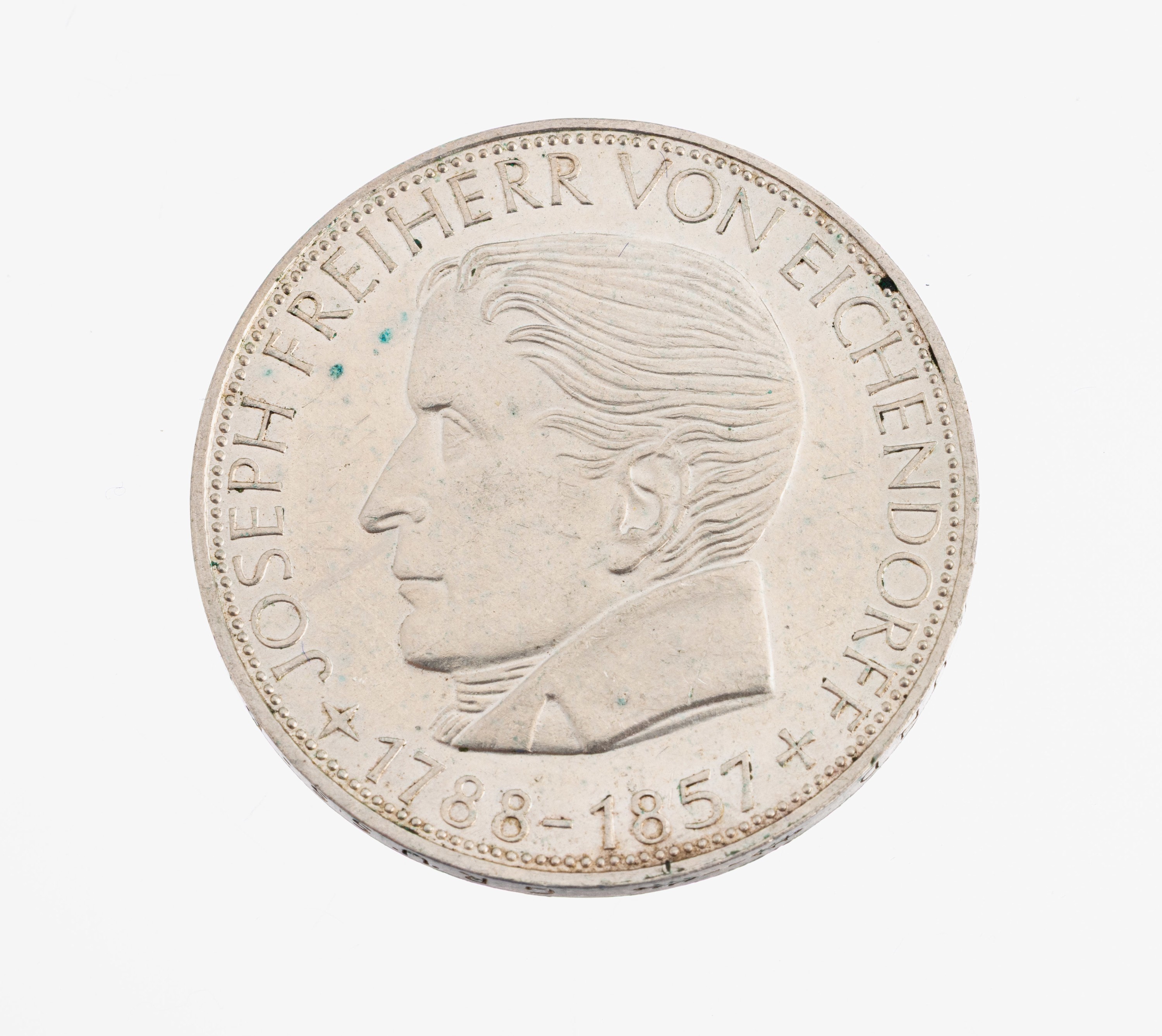 Image 26975036 - Silbermünze 5 Mark, Deutschland, 1957, Joseph Freiherr von Eichendorff