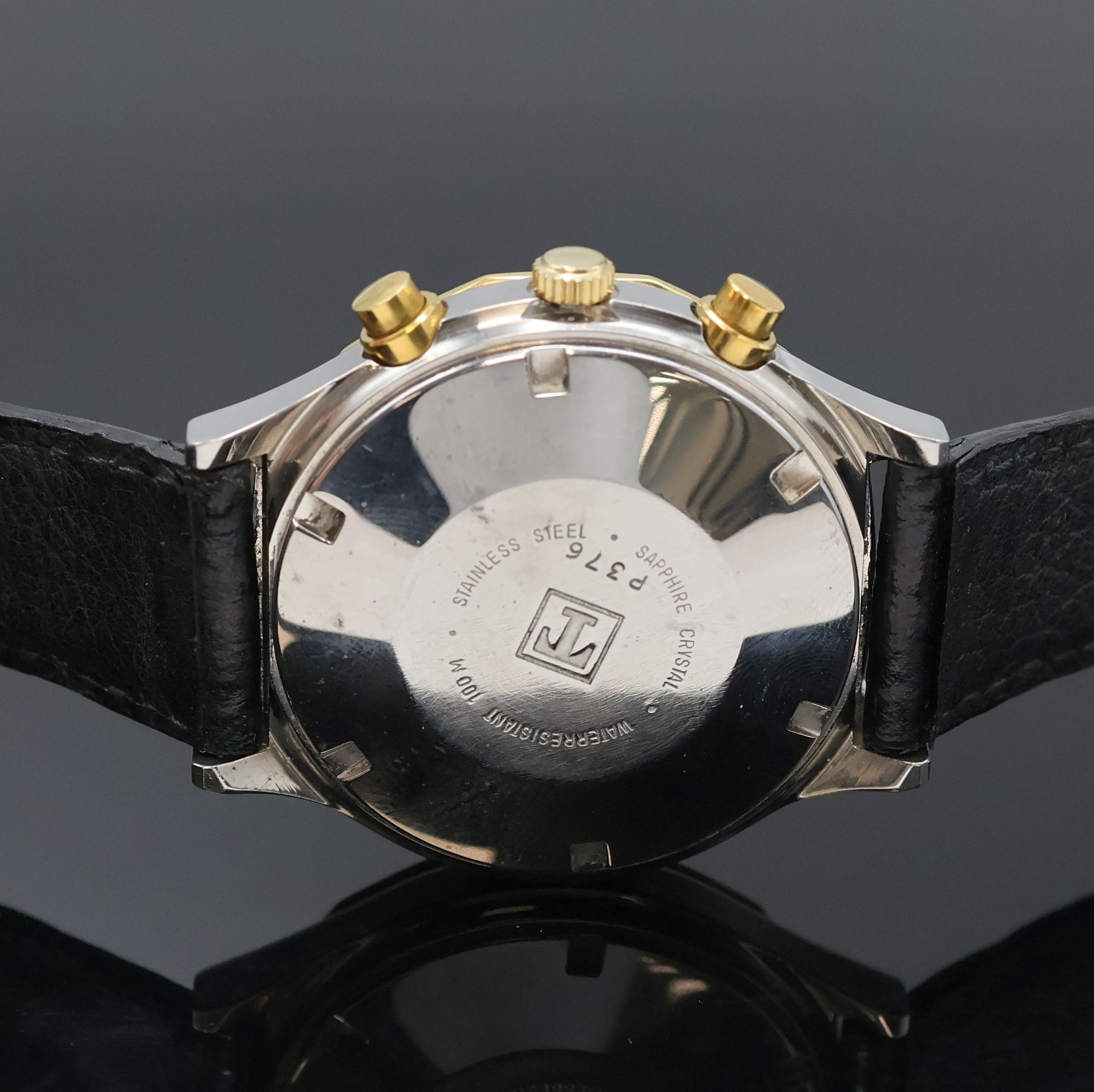 Detail c: TISSOT PRX Armbandchronograph Referenz P376, Schweiz um 1990, Automatik, Stahlgeh. m. verg. 12-eckiger Lünette, Boden verschr., schwarz. ...