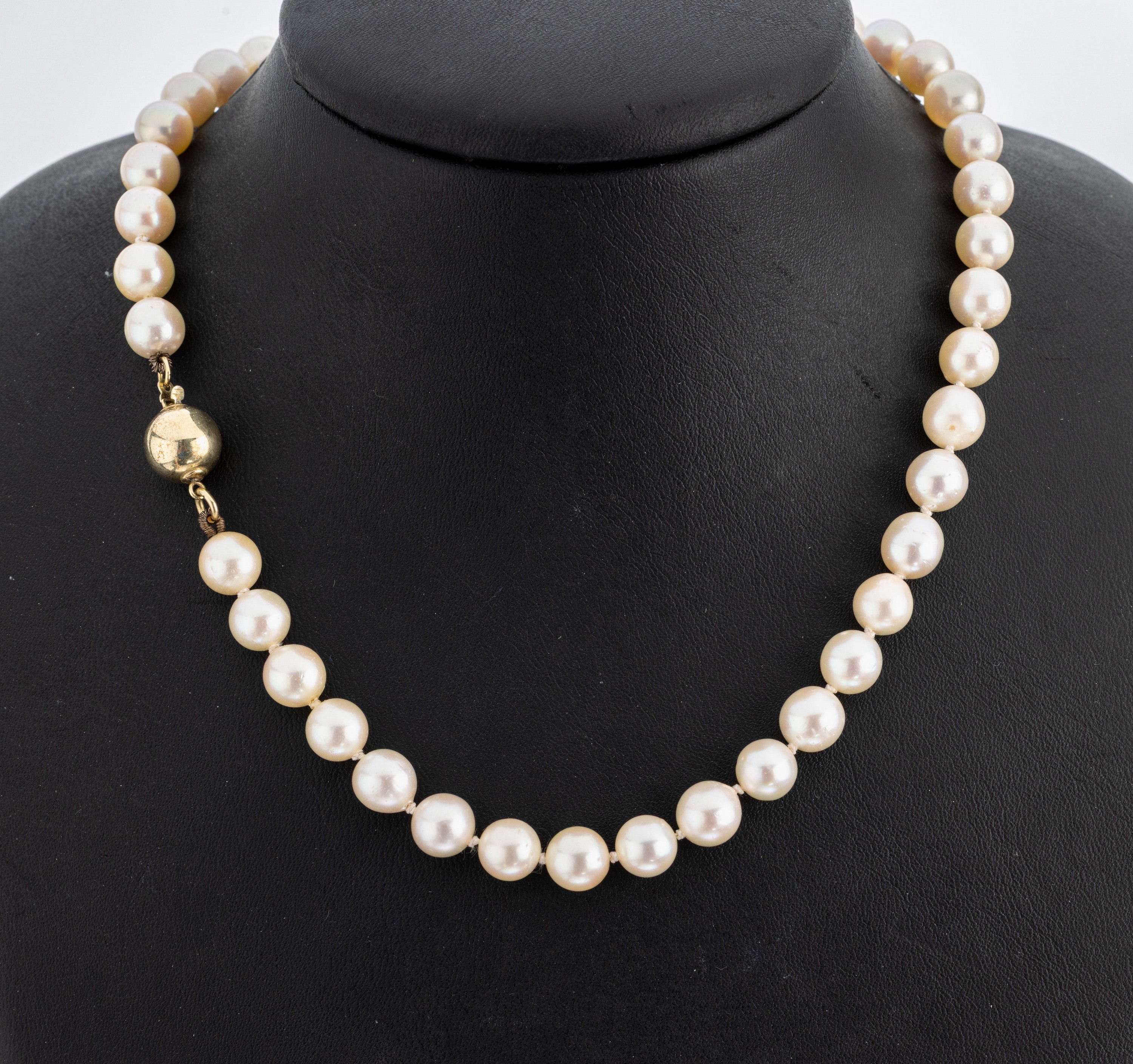 Image 26975039 - Zuchtperl-Collier, Akoyazuchtperlen, D. ca.7.4 mm, Kugelschließe 925er Silber verg., ...