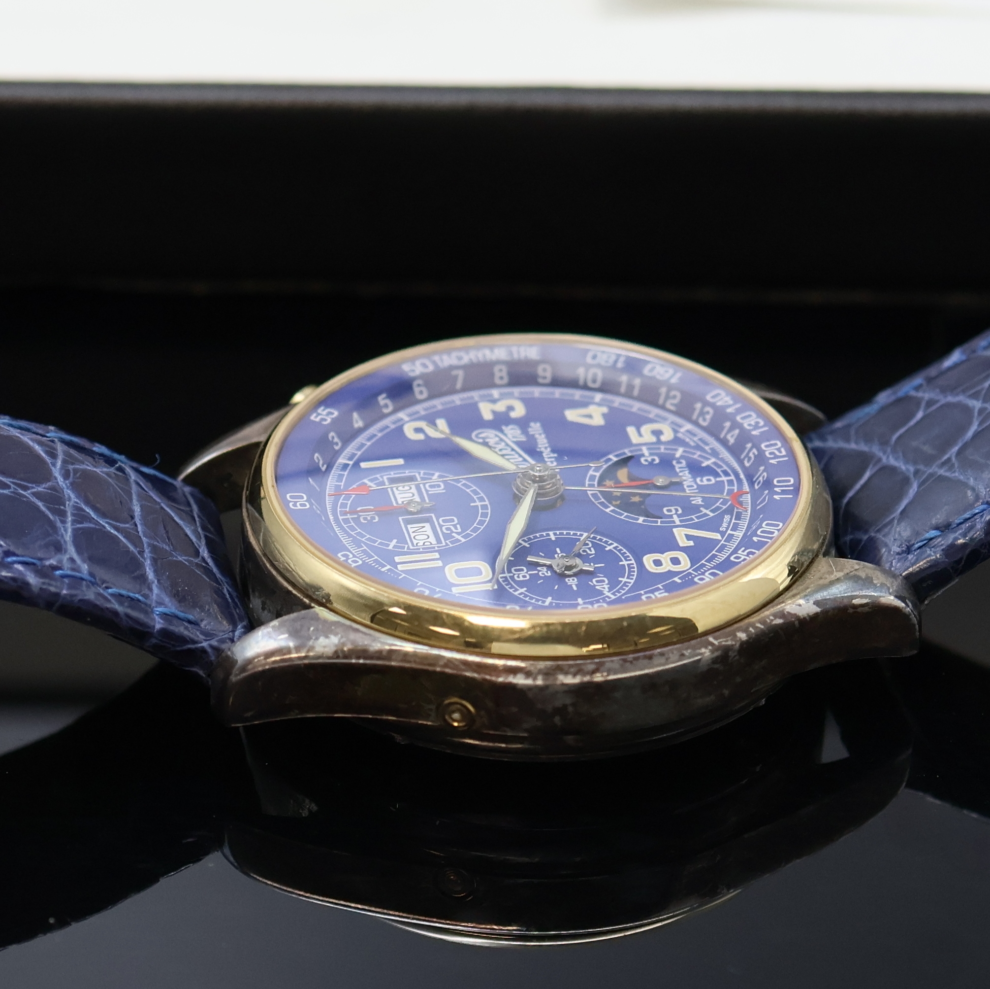 Detail c: PHILIPPE Du Bois Montre Perpetuelle auf 1999 Stück limitierte Herrenarmbanduhr mit Chronograph und Kalender, Schweiz um 1999, Automatik, massives ...