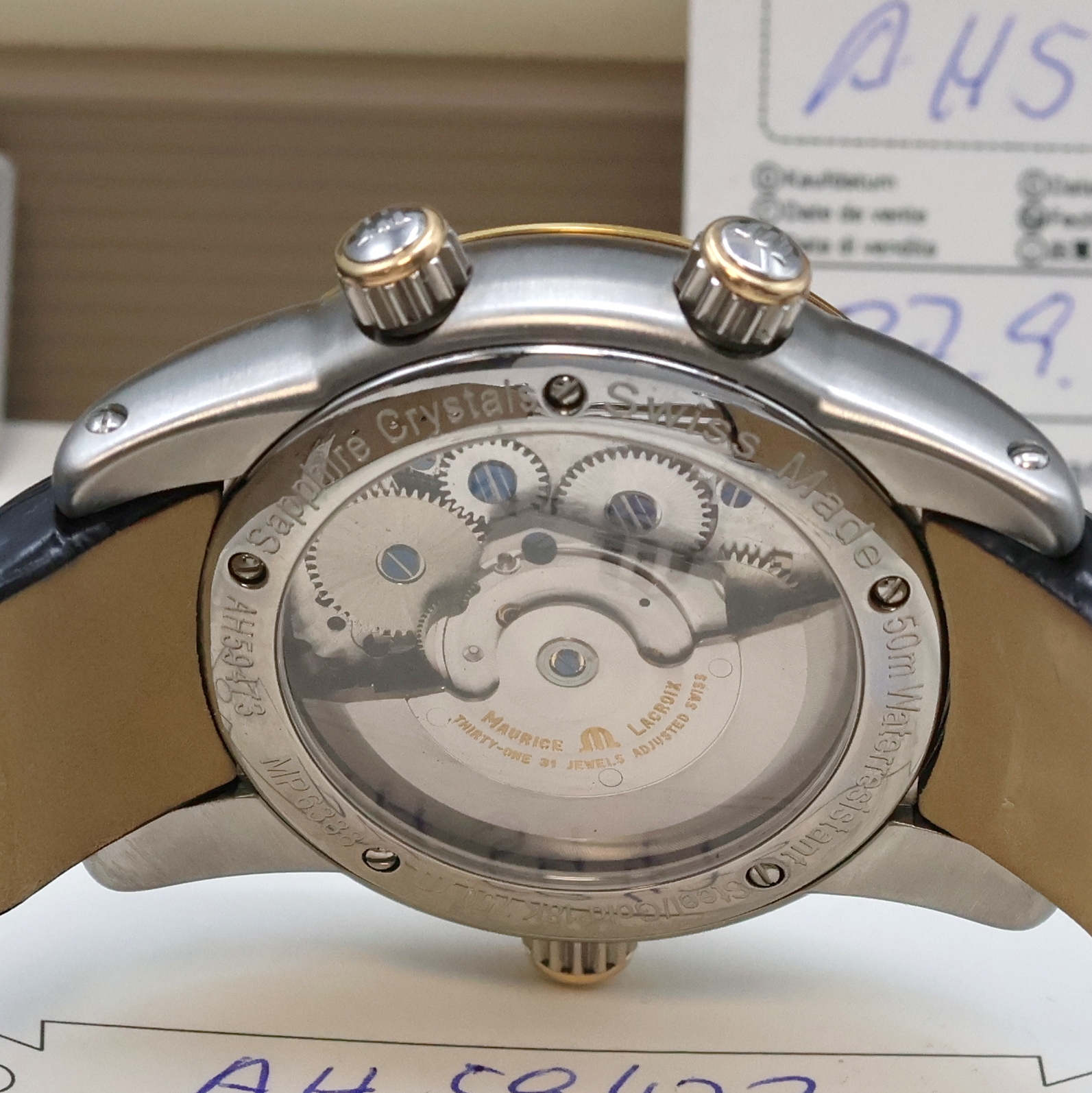 Detail f: MAURICE LACROIX Armbandwecker aus der Masterpiece Serie Modell Reveil Globe Referenz MP6388, Automatik, beids. vergl. Edelstahlgeh. inkl. orig. ...