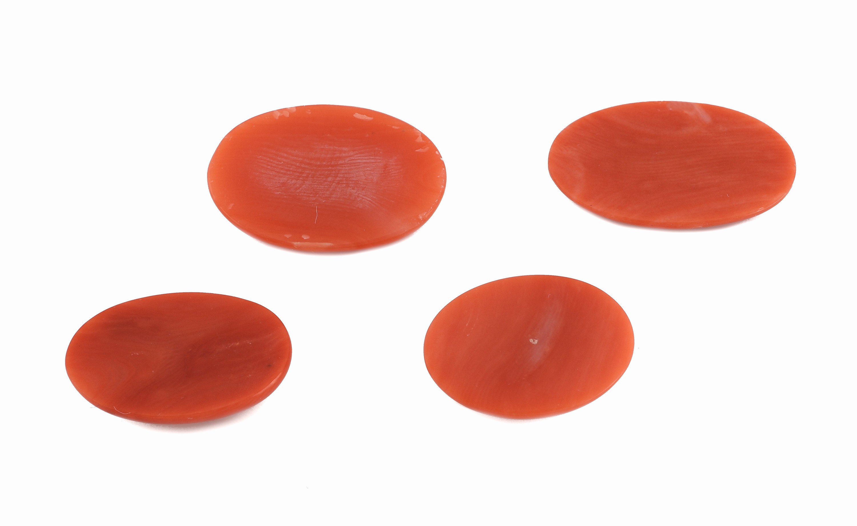 Detail a: Lot 4 lose Korallen-Cabochons, zus. ca. 23.82 ct, ovale, Versand nur innerhalb der EU