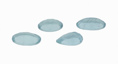 26975286a - Lot 4 lose Aquamarine, zus. ca. 15.51 ct, 3 x ovalfacett., 1 x facett. Tropfen ...