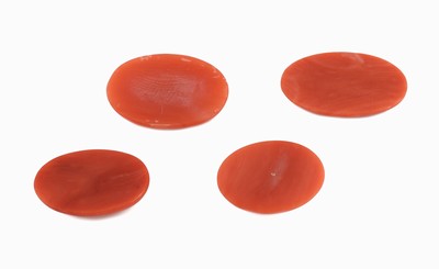 26975288a - Lot 4 lose Korallen-Cabochons, zus. ca. 23.82 ct, ovale, Versand nur innerhalb der EU ...
