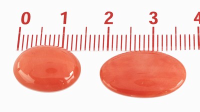 26975288b - Lot 4 lose Korallen-Cabochons, zus. ca. 23.82 ct, ovale, Versand nur innerhalb der EU ...