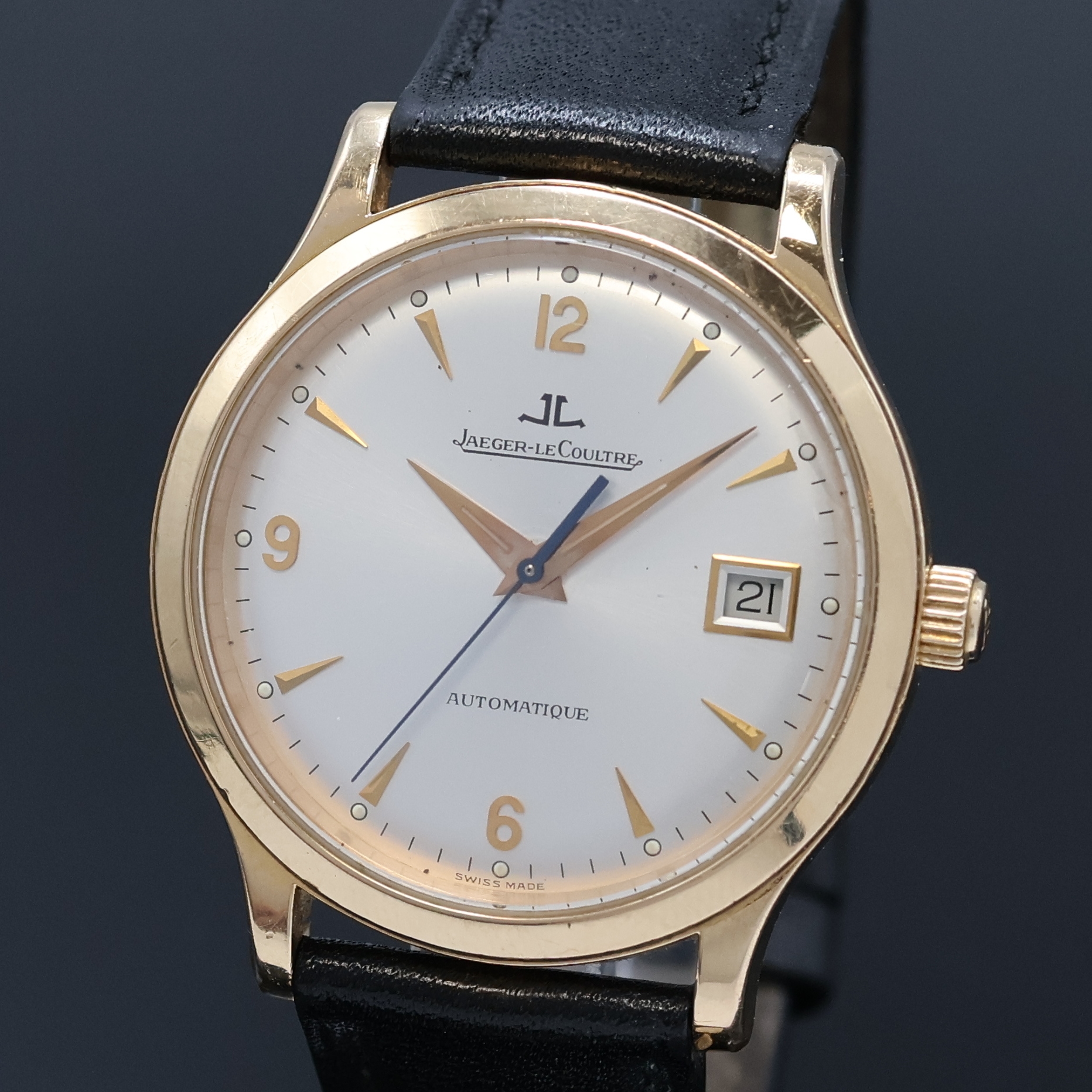 Detail a: Jaeger-LeCoultre Herrenarmbanduhr Master Control 1000 Hours in RG 750/000 Referenz 140.2.89, Schweiz um 1995, Automatik, Lederband m. orig. RG ...