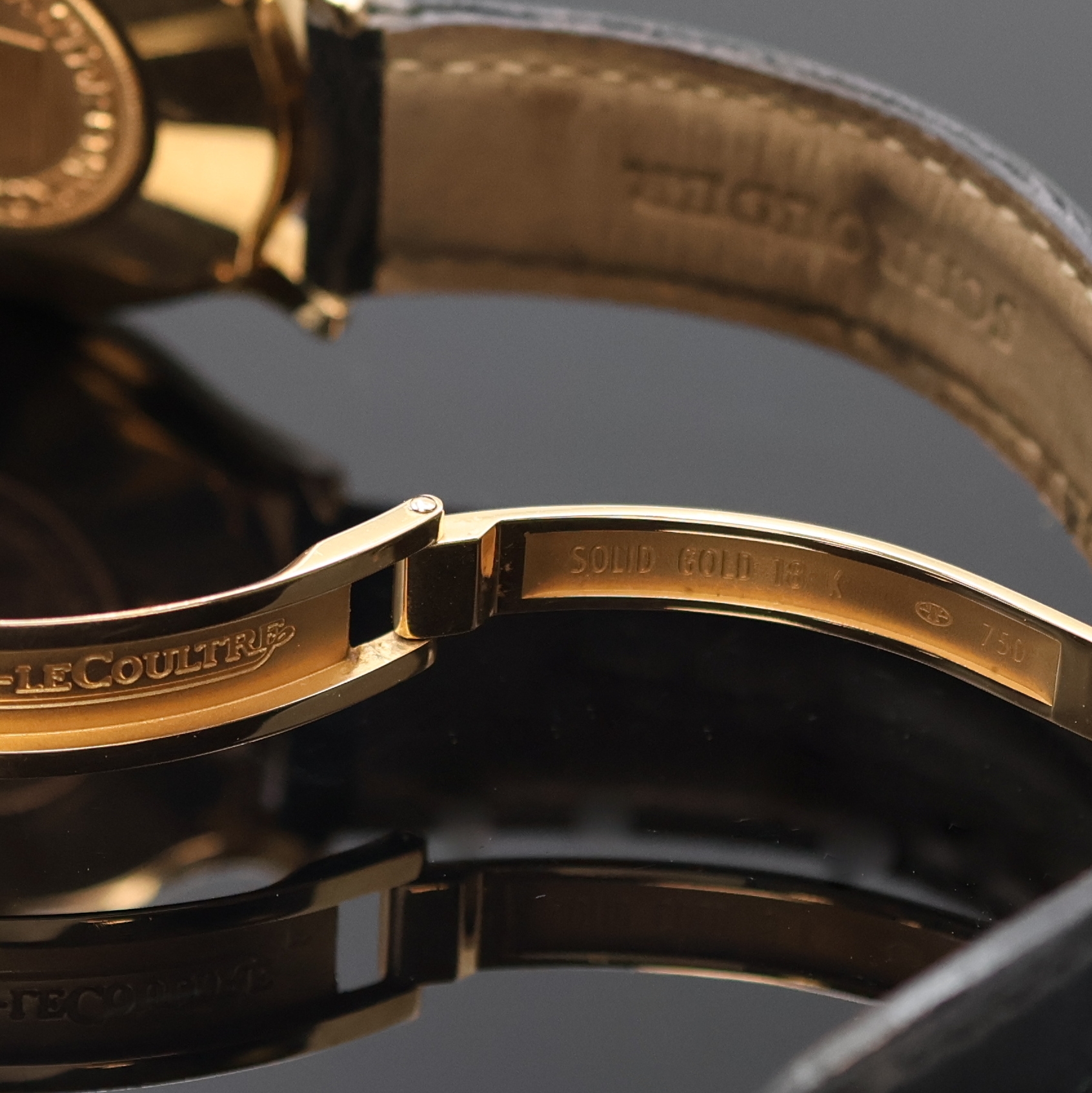 Detail c: Jaeger-LeCoultre Herrenarmbanduhr Master Control 1000 Hours in RG 750/000 Referenz 140.2.89, Schweiz um 1995, Automatik, Lederband m. orig. RG ...