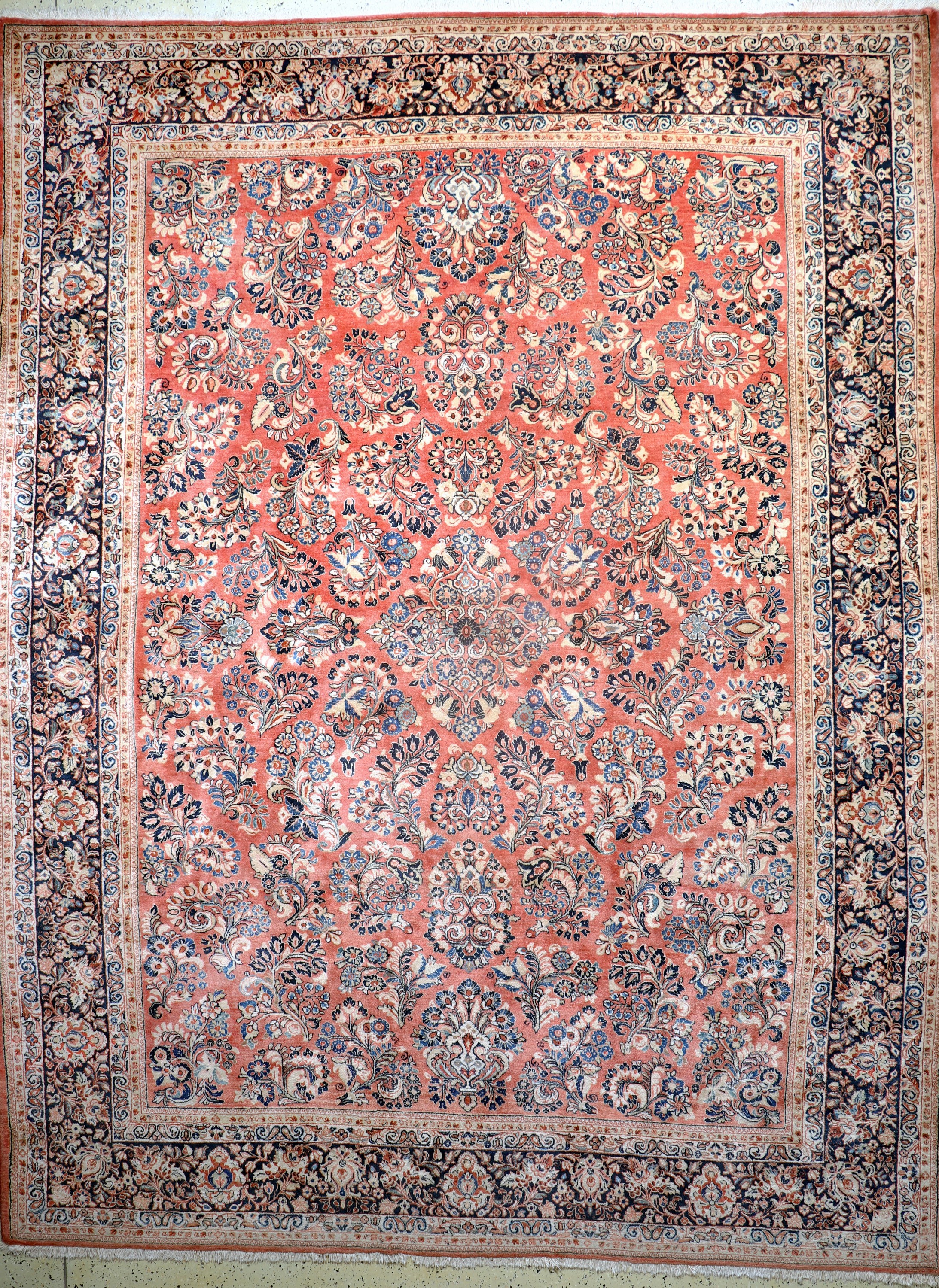 Us Re-Import Sarogh, Persien, Anfang 20.Jhd, Korkwolle auf Baumwolle, ca. 400 x 310cm, EHZ: 1-2