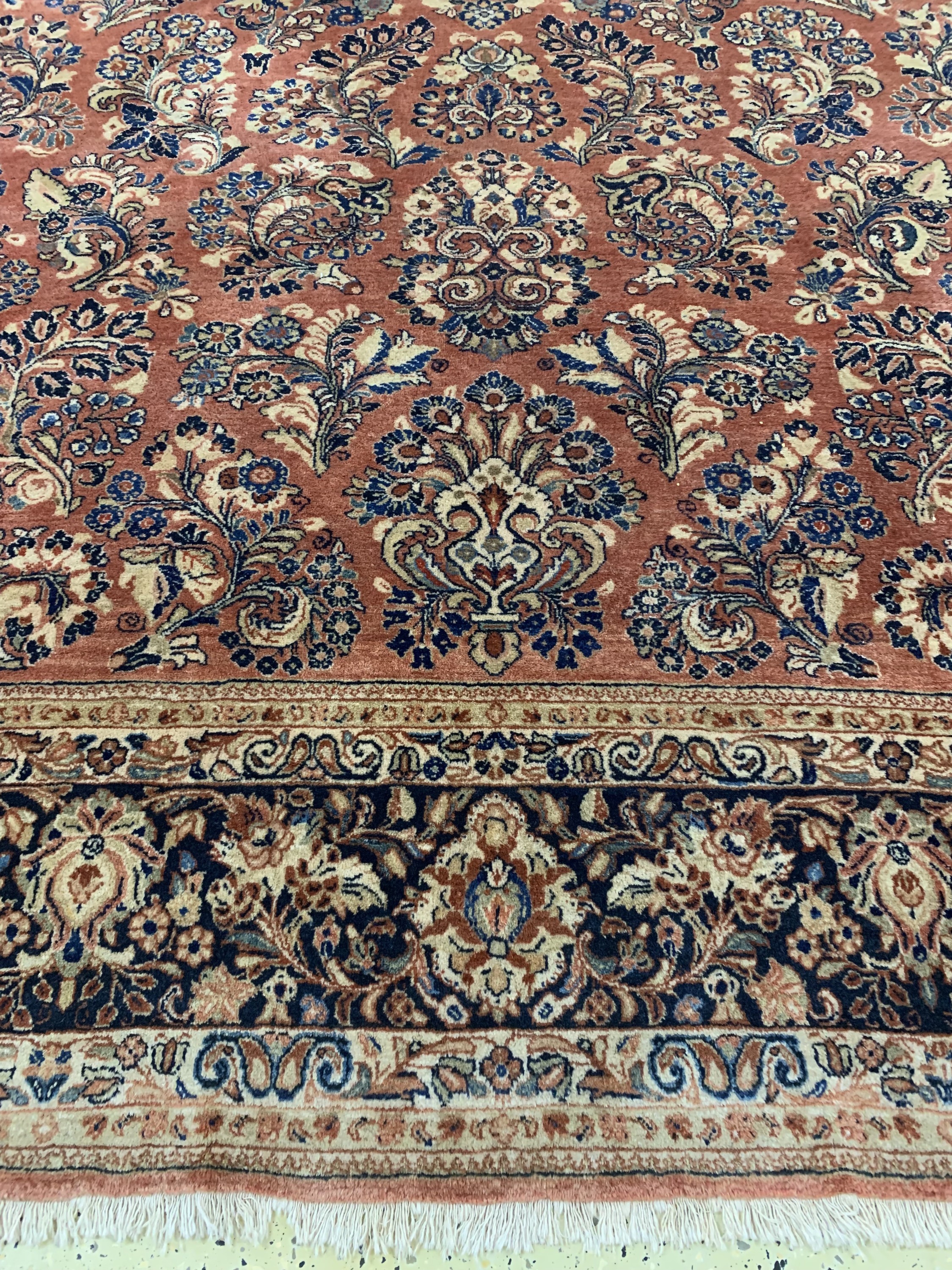 Detail b: Us Re-Import Sarogh, Persien, Anfang 20.Jhd, Korkwolle auf Baumwolle, ca. 400 x 310cm, EHZ: 1-2