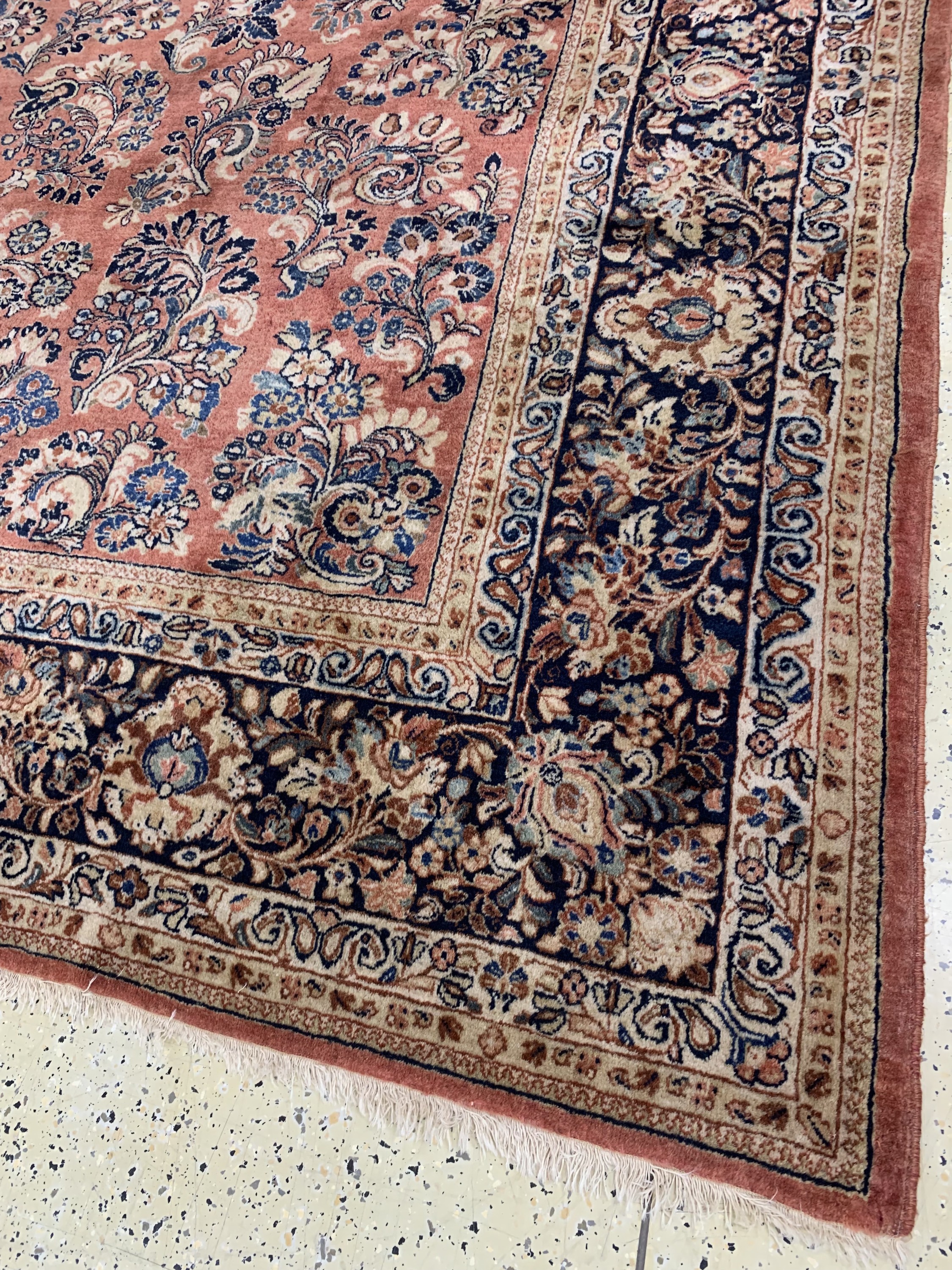 Detail e: Us Re-Import Sarogh, Persien, Anfang 20.Jhd, Korkwolle auf Baumwolle, ca. 400 x 310cm, EHZ: 1-2