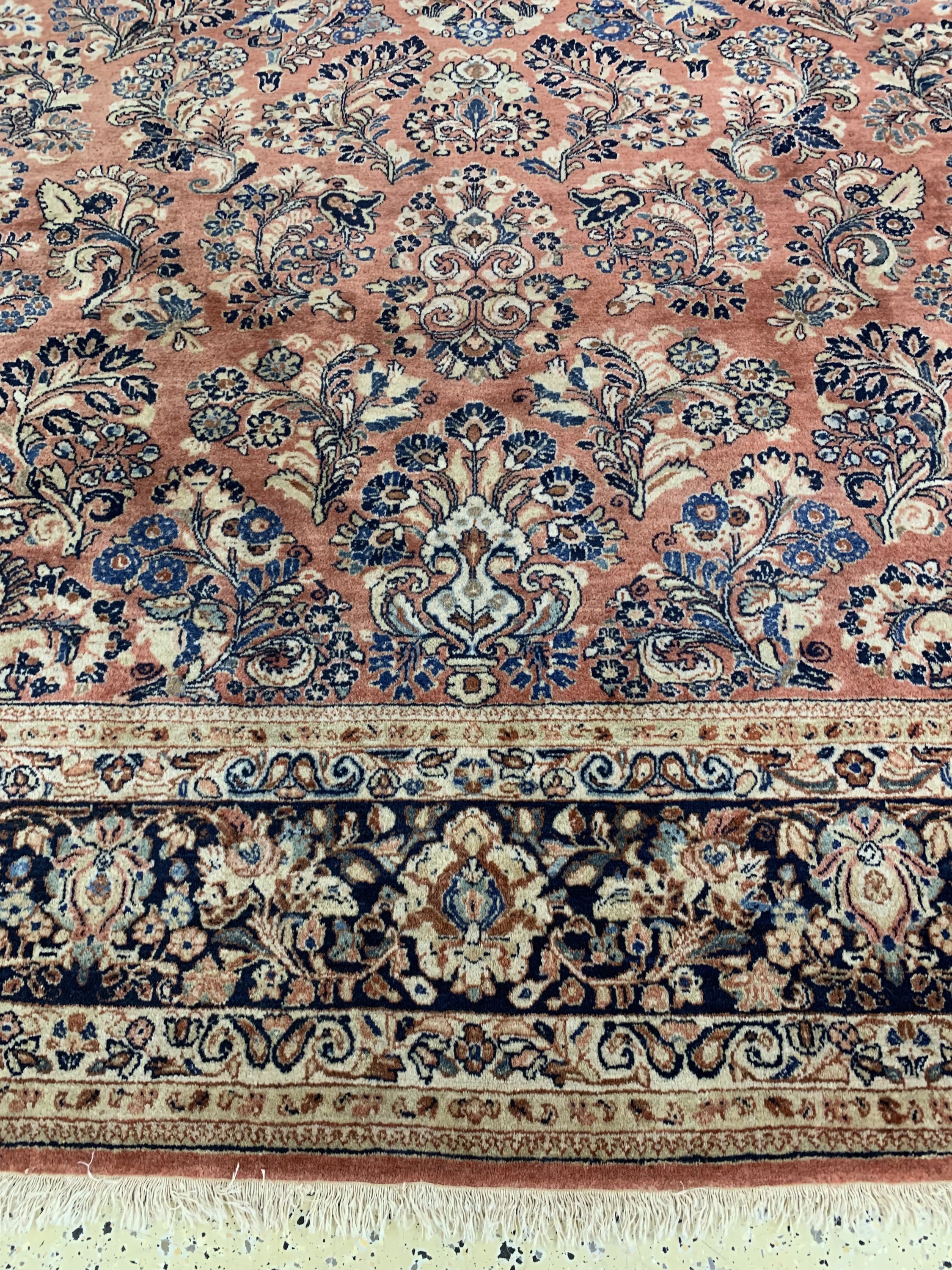 Detail f: Us Re-Import Sarogh, Persien, Anfang 20.Jhd, Korkwolle auf Baumwolle, ca. 400 x 310cm, EHZ: 1-2