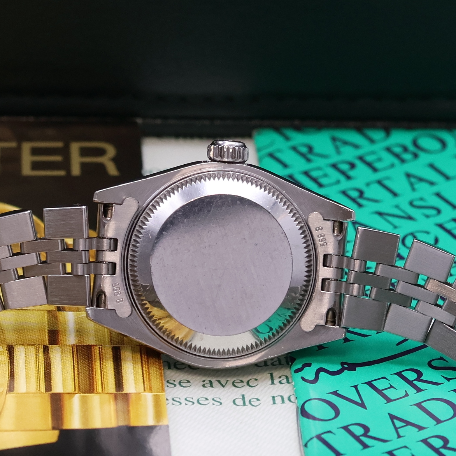 Detail d: ROLEX Date Damenarmbanduhr Referenz 79240 in Stahl, Schweiz lt. orig. Papier verk. 2002, Automatik, verschr. Oystergeh. m. Index-Lünette und ...