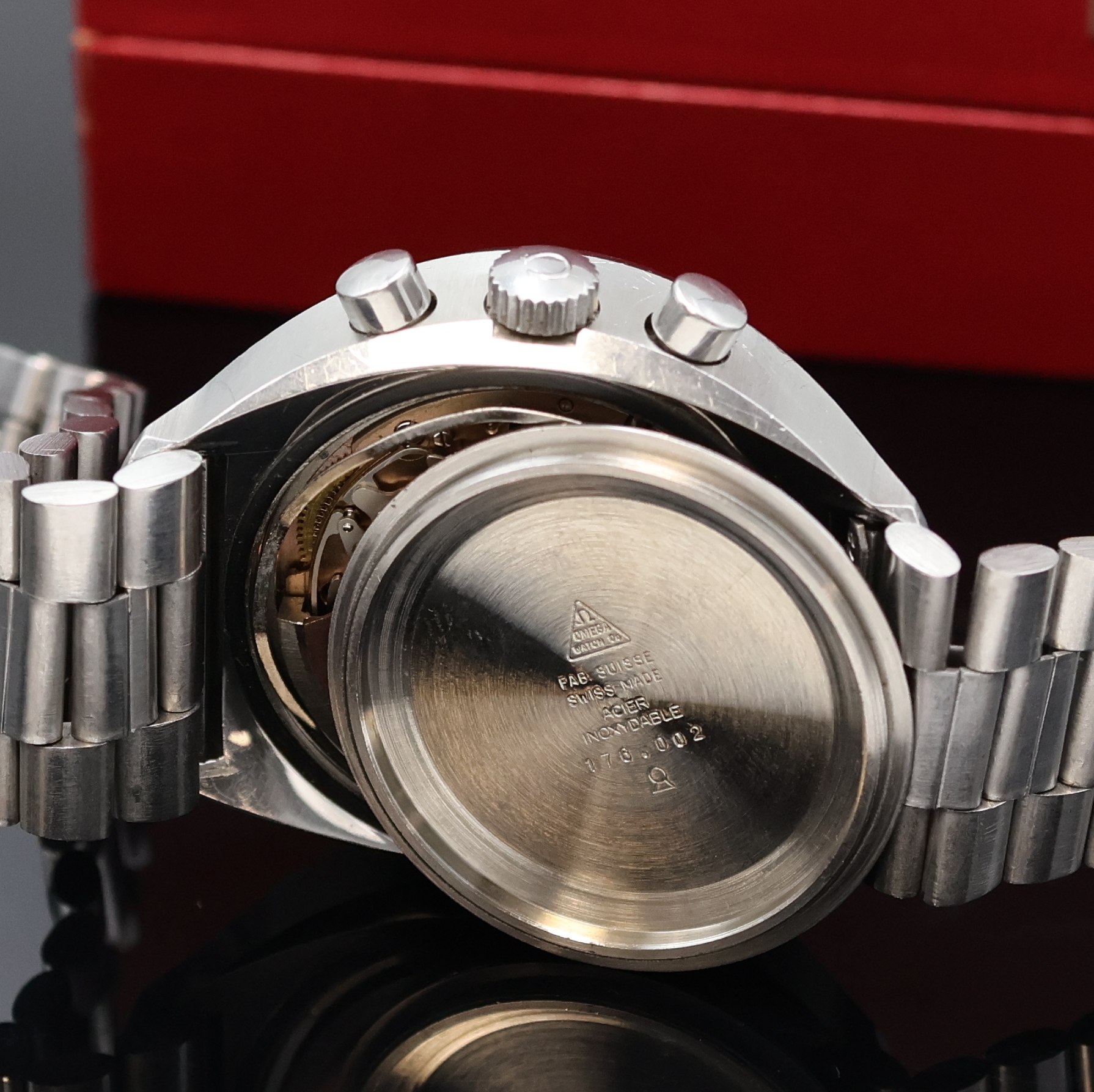 Detail g: OMEGA Speedmaster Professional Mk 3 Armbandchronograph Referenz 176.002 in Stahl, Schweiz um 1970, Automatik, 2-tlg. massives Geh., Mineralglas ...