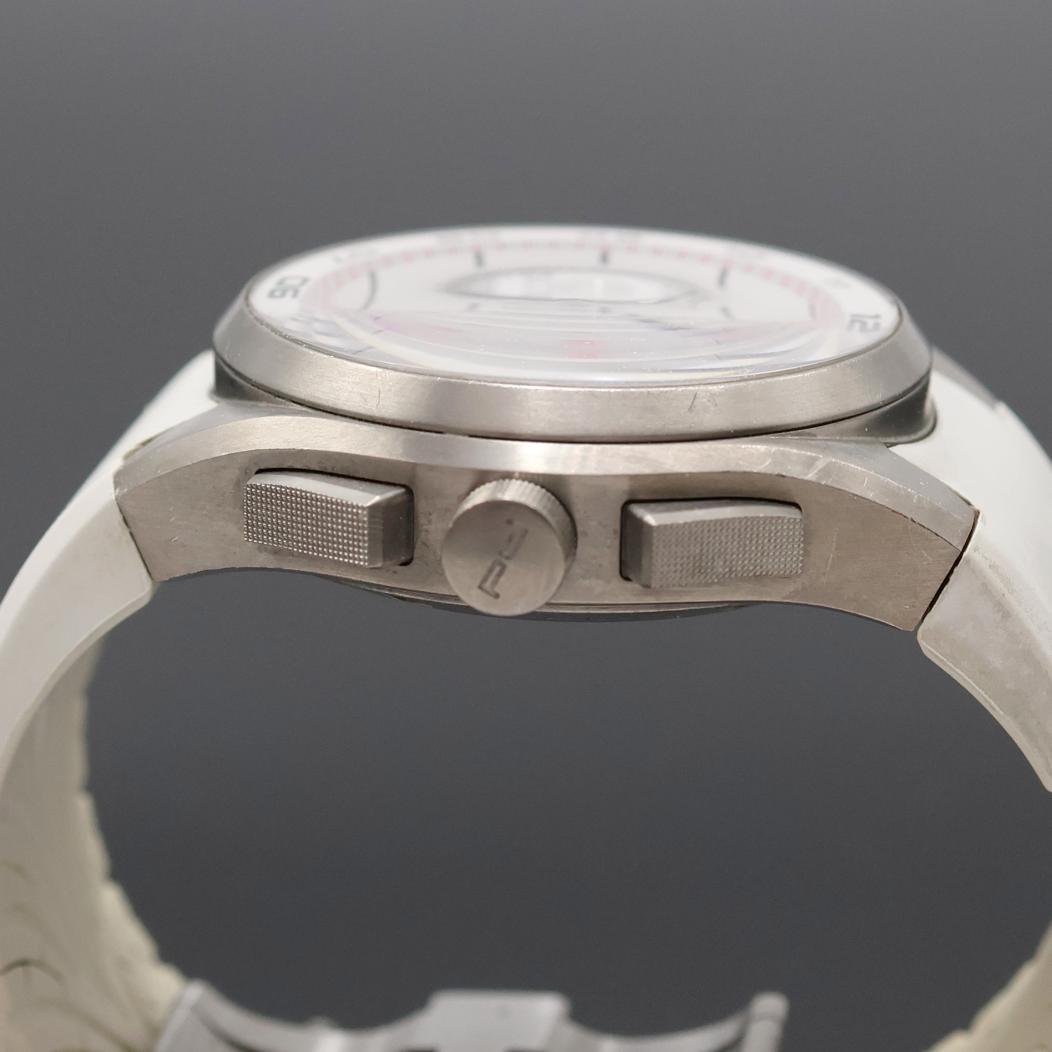 Detail c: PORSCHE DESIGN Dashboard Armbandchronograph Referenz 6620.11, Automatik, Schweiz um 2015, beids. vergl. Titangeh. inkl. Kautschukband m. dopp. ...