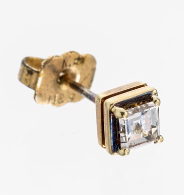 Image 26975315 - Einzelner 14 kt Gold Diamant-Ohrstecker, GG 585/000 gepr., Diamant-Carree ca. 0.35 ct ...