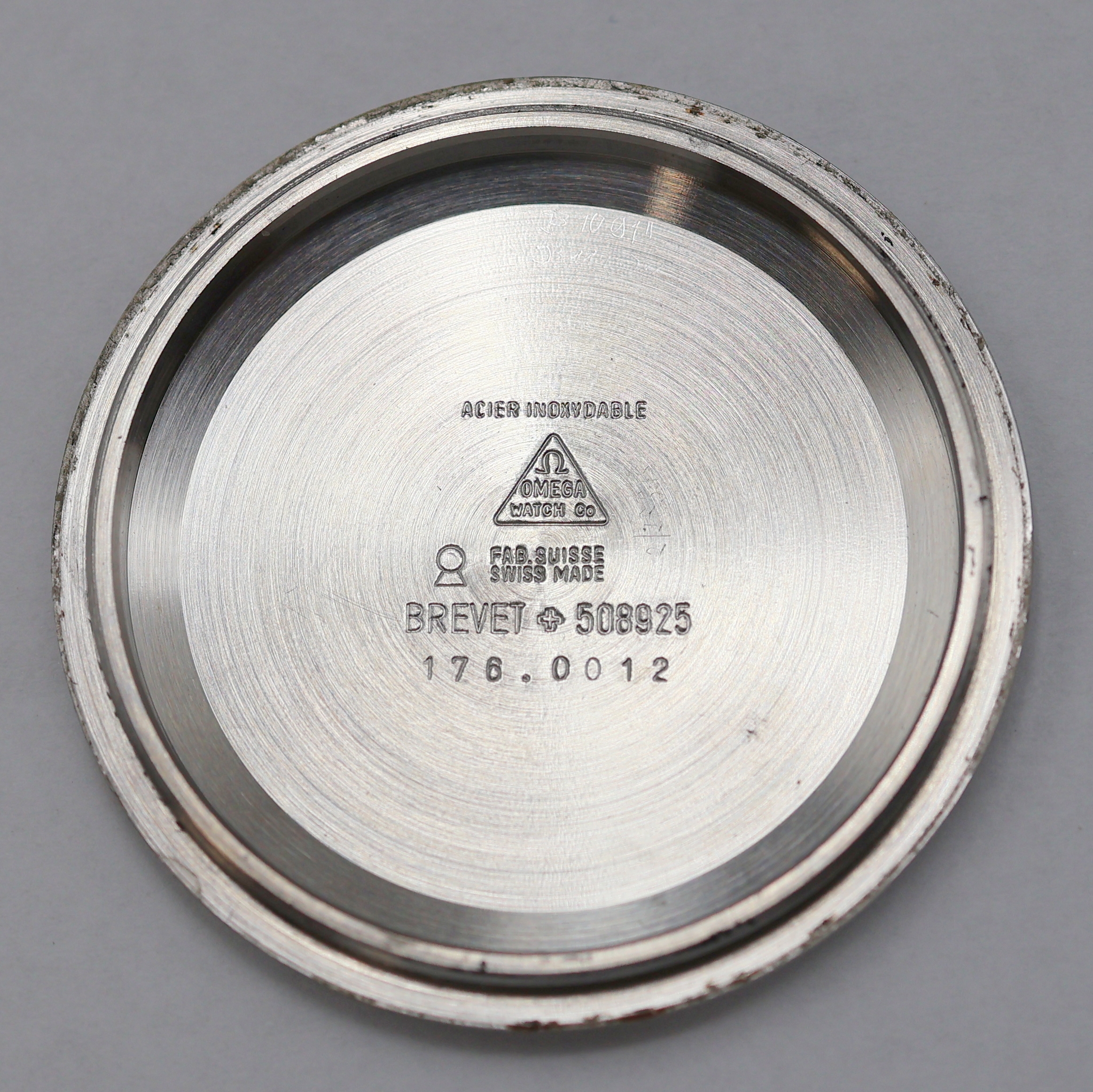 Detail i: OMEGA Speedmaster Armbandchronograph Referenz 176.0012, Schweiz um 1985, Automatik, Edelstahlgeh. inkl. orig. Gliederband m. Faltschließe, Boden m. ...