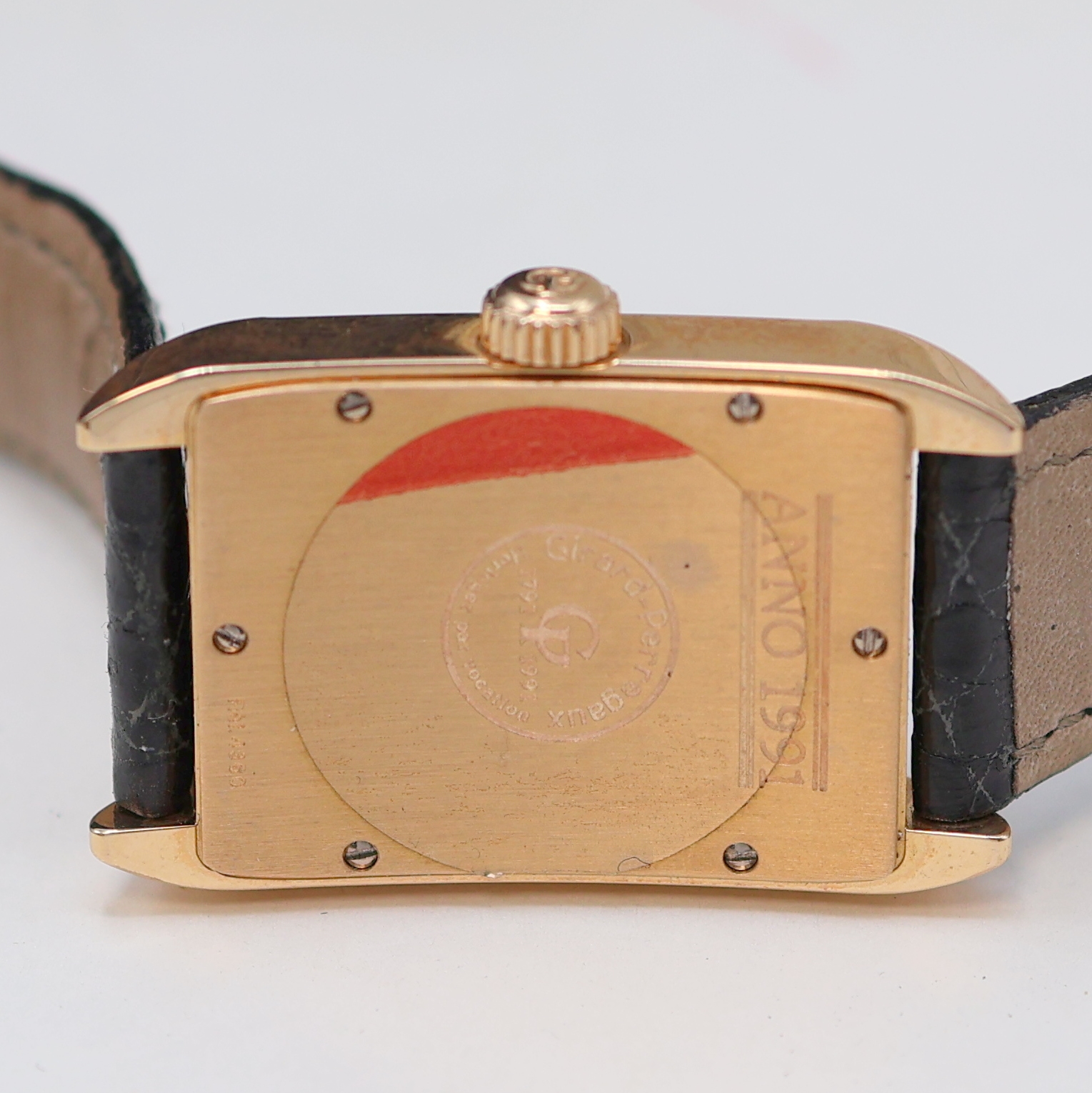Detail h: GIRARD PERREGAUX auf 250 Stück limitierte Armbanduhr in RG 750/000 Referenz 4960, Schweiz um 1991, Handaufzug, Boden 6-fach verschr., orig. ...
