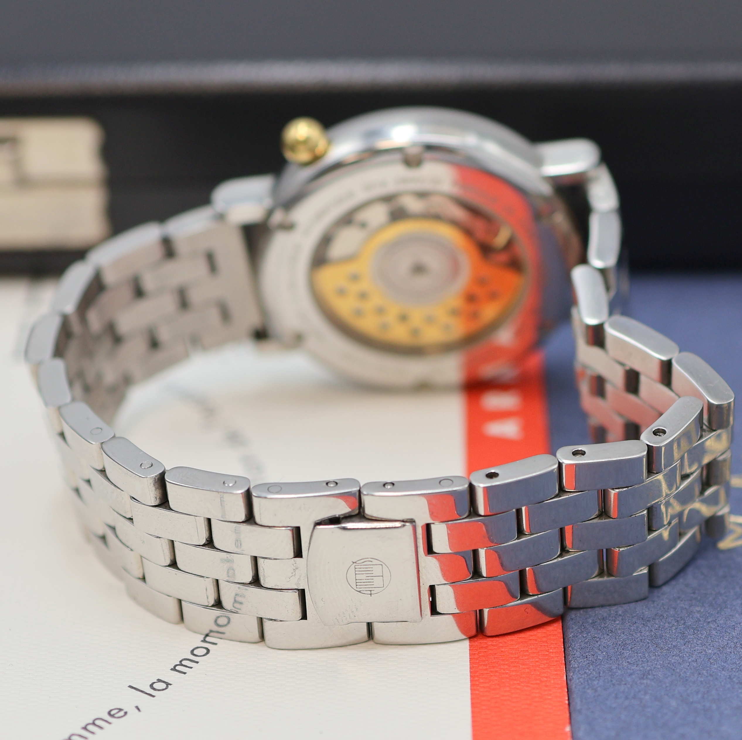 Detail b: ALAIN SILBERSTEIN Arkitec auf 999 Stück limitierte Armbanduhr in Stahl, Frankreich verk. lt. beil. Pap. 07/1993, Automatik, beids. vergl., Boden ...
