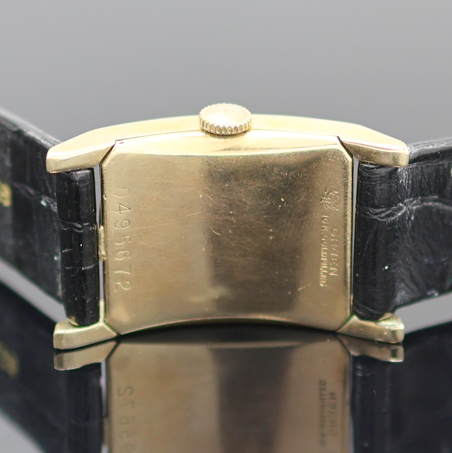Detail e: GRUEN Curvex Precision 2 Armbanduhren 10k Goldfilled, USA um 1945, Handaufzug, Böden aufgedr., silb. Zifferblätter teils rest., arab. Zahlen u. ...