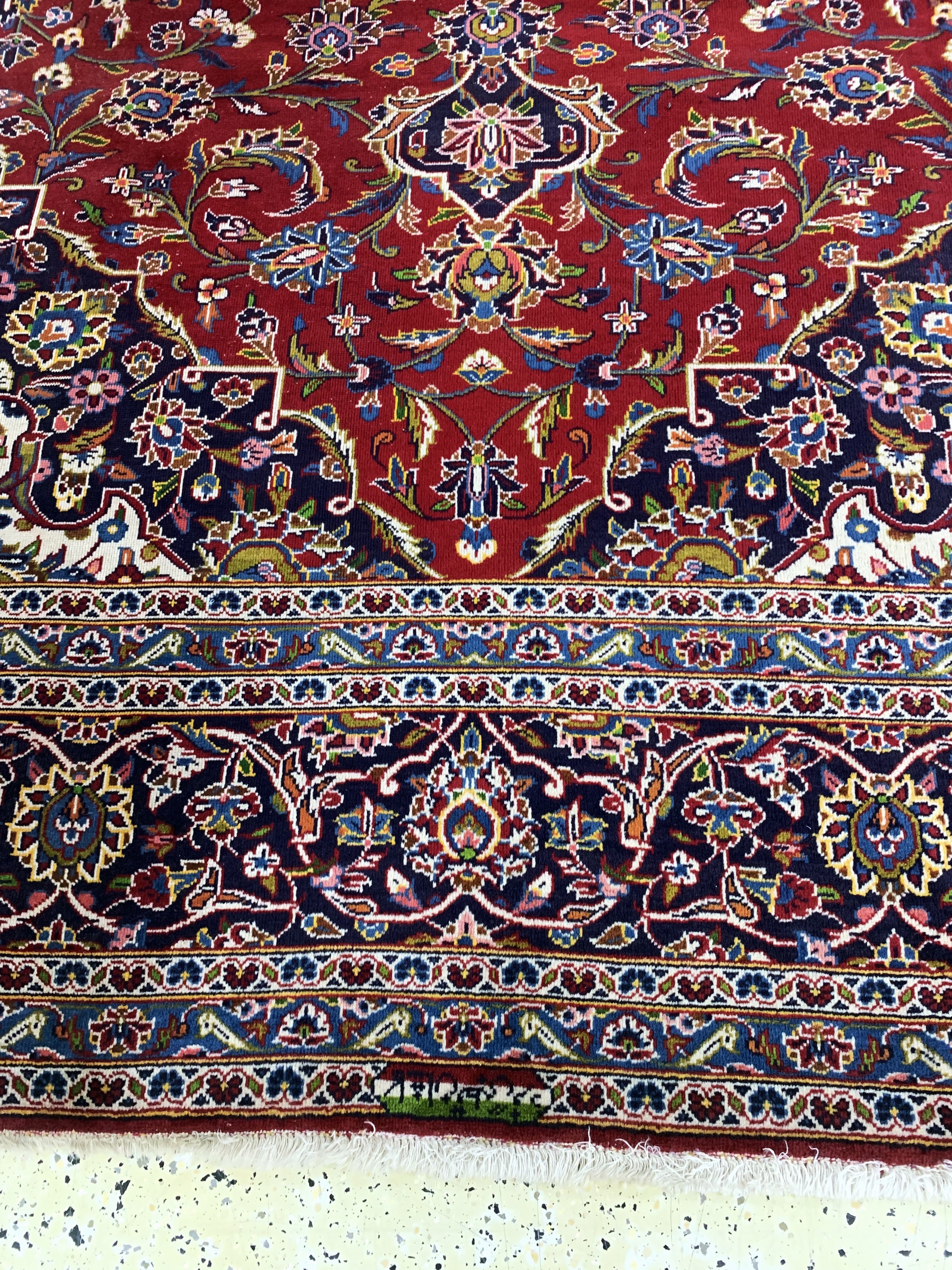 Detail f: Keschan, Persien, Ende 20.Jhd, Wolle auf Baumwolle, ca. 339 x 246 cm, EHZ: 2-3