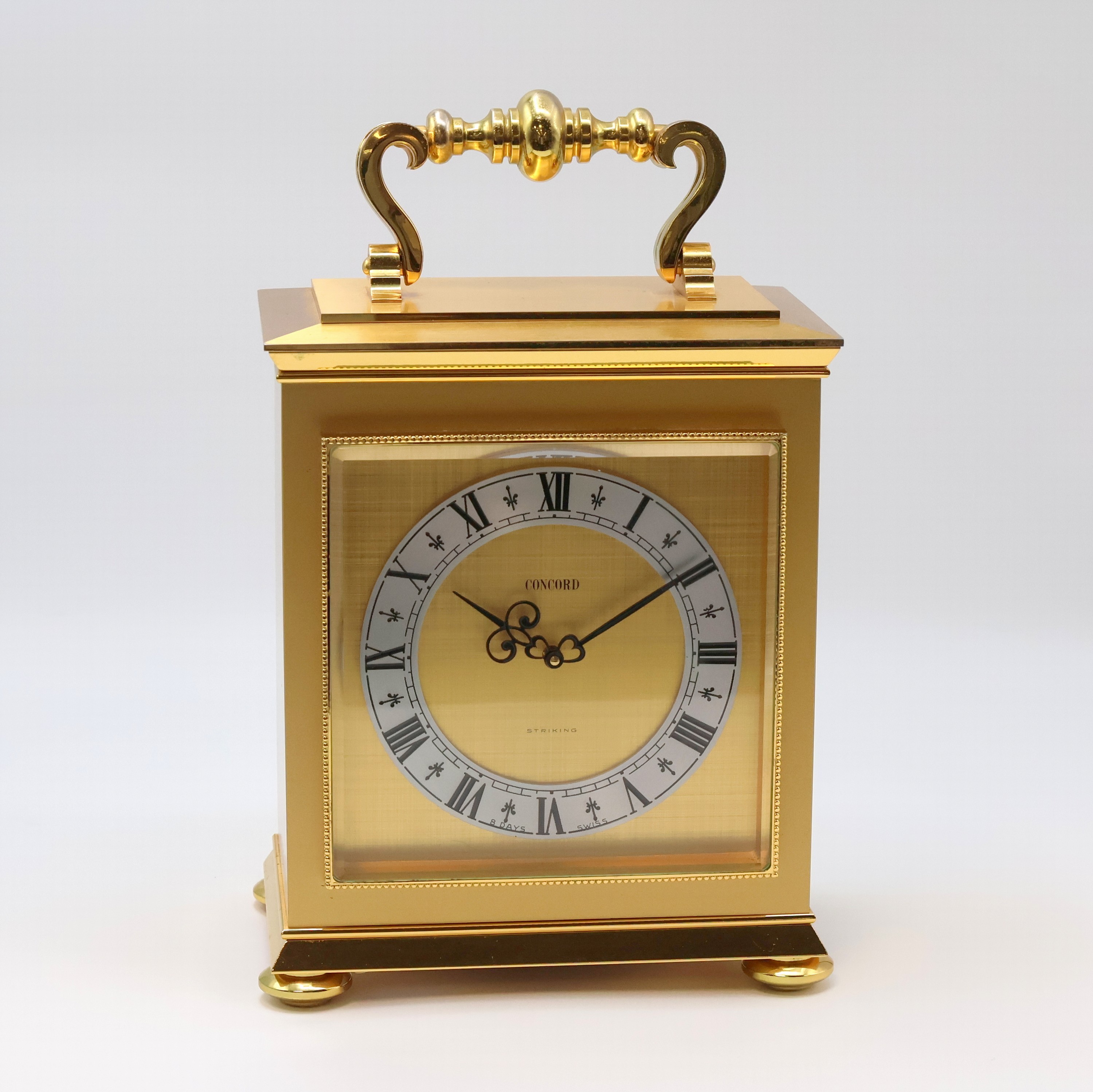 Image 26975440 - CONCORD hochwertige 8-Tage-Tischuhr mit 1/2- Stunden-Schlag im vergoldeten Gehäuse, ...